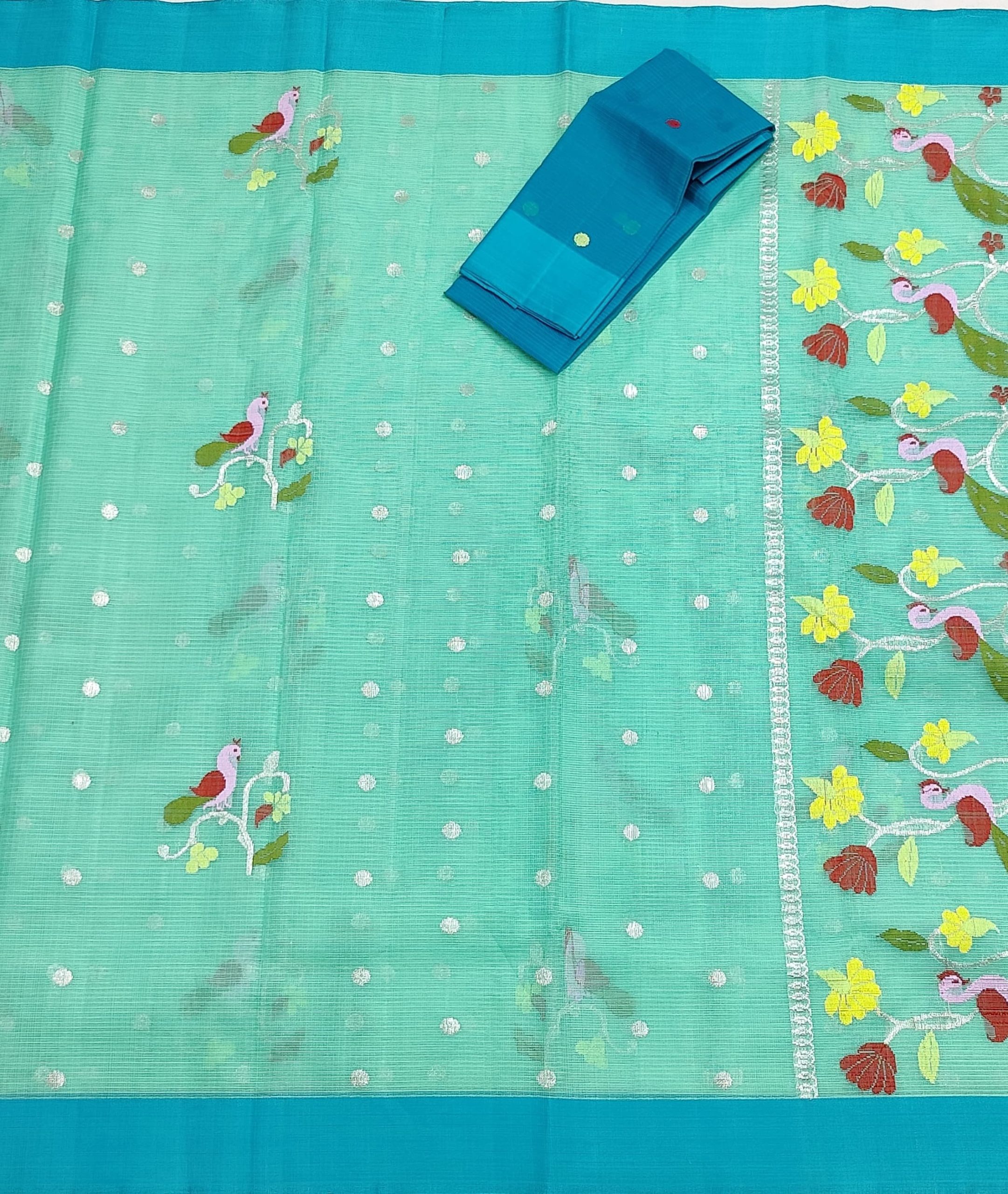 PURE ZARIKOTA HANDLOOM BUTA SAREE WITH BLOUSE B1800 - Image 3