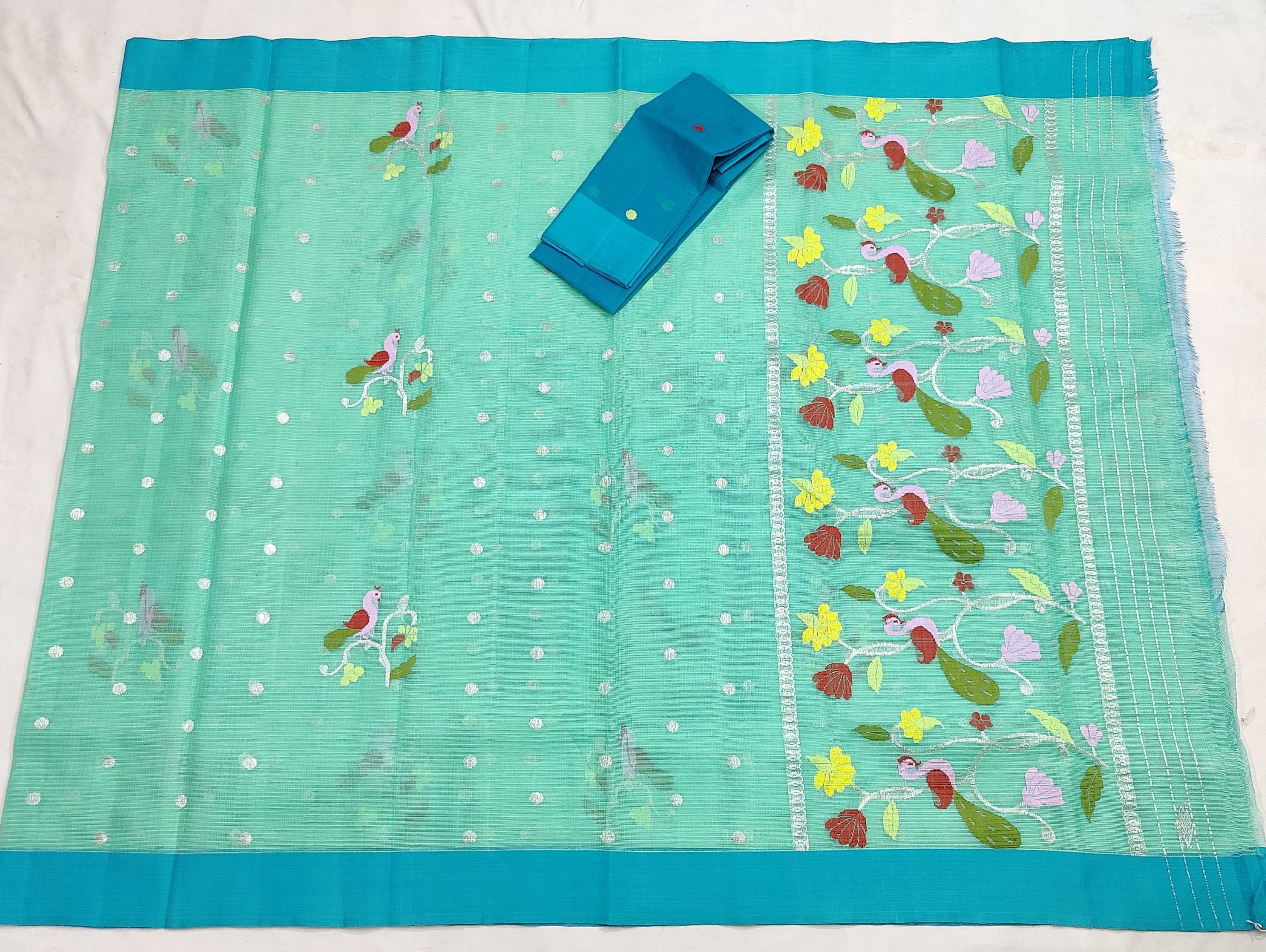 PURE ZARIKOTA HANDLOOM BUTA SAREE WITH BLOUSE B1800 - Image 4