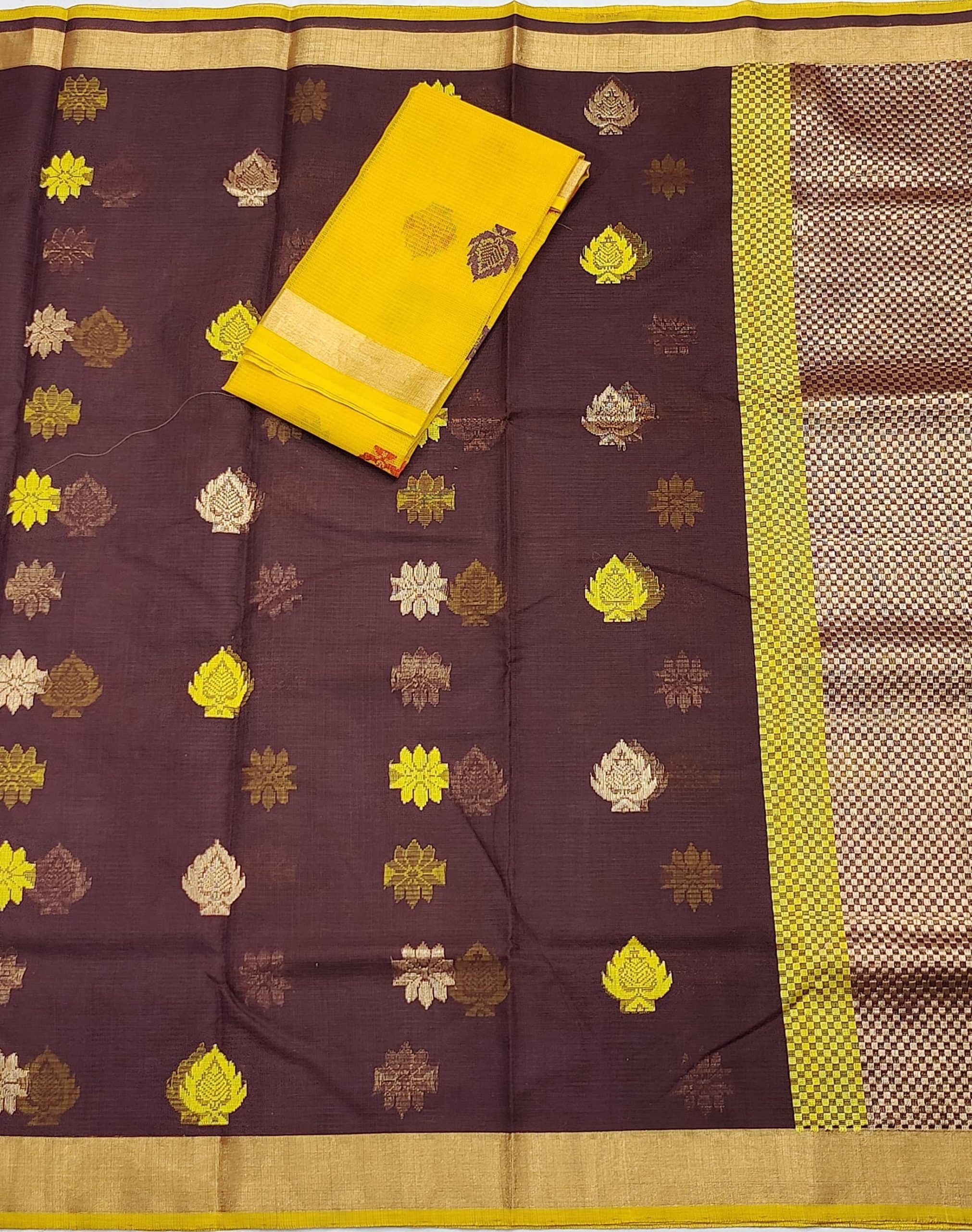 PURE ZARIKOTA HANDLOOM BUTA SAREE WITH BLOUSE B1803 - Image 3