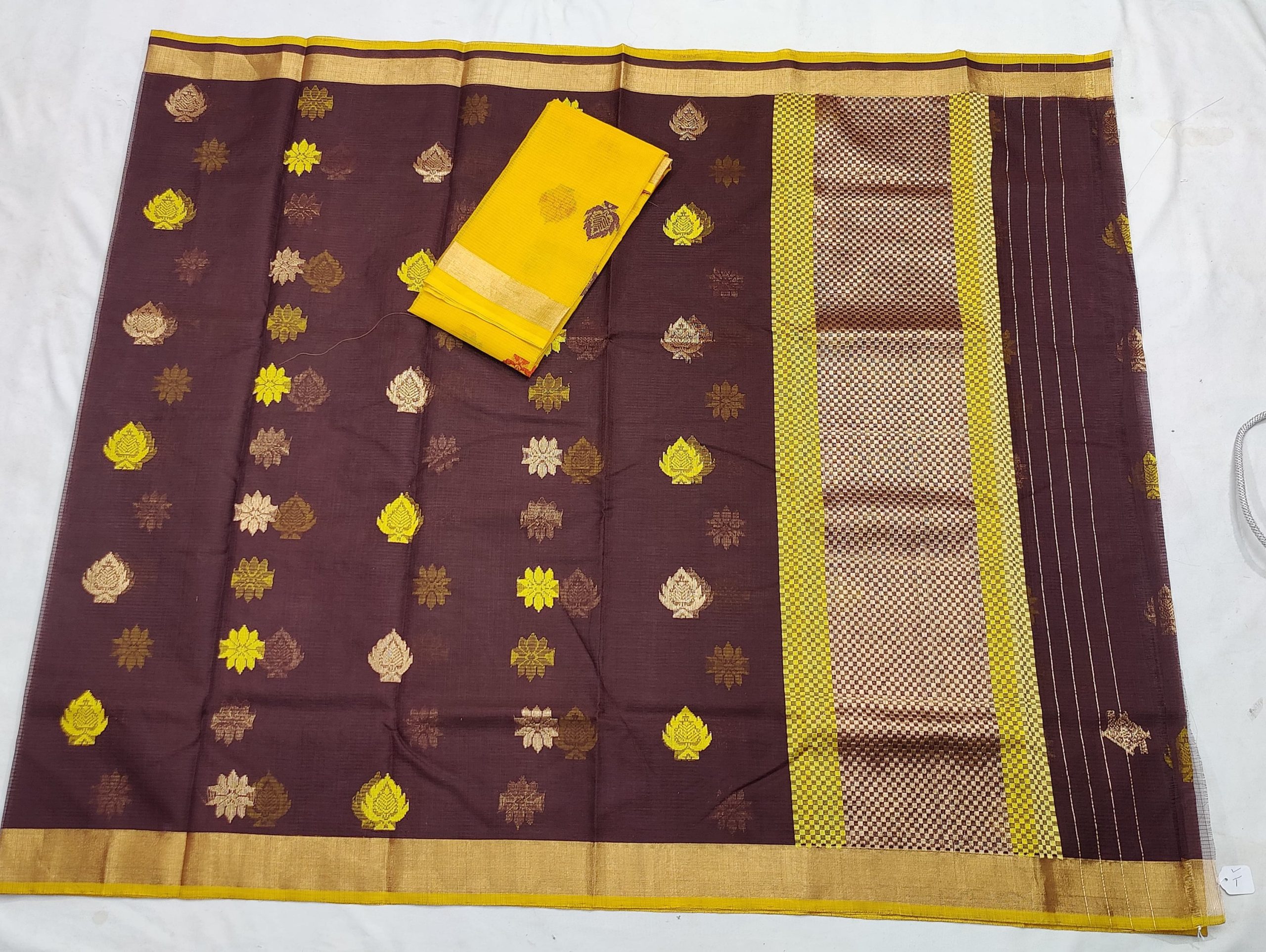 PURE ZARIKOTA HANDLOOM BUTA SAREE WITH BLOUSE B1803 - Image 4