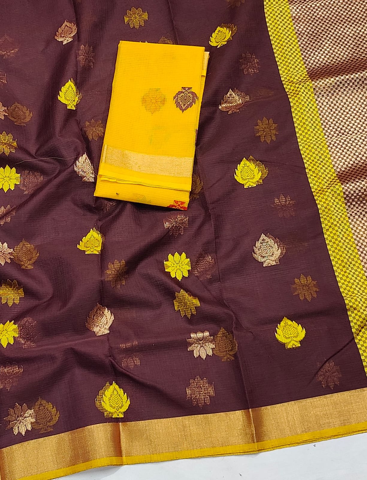 PURE ZARIKOTA HANDLOOM BUTA SAREE WITH BLOUSE B1803 - Image 2