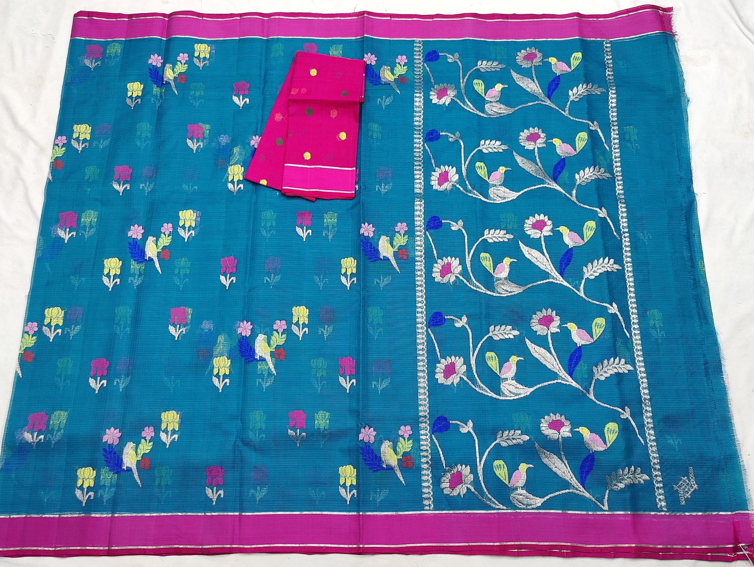 PURE ZARIKOTA HANDLOOM BUTA SAREE WITH BLOUSE B1804 - Image 4