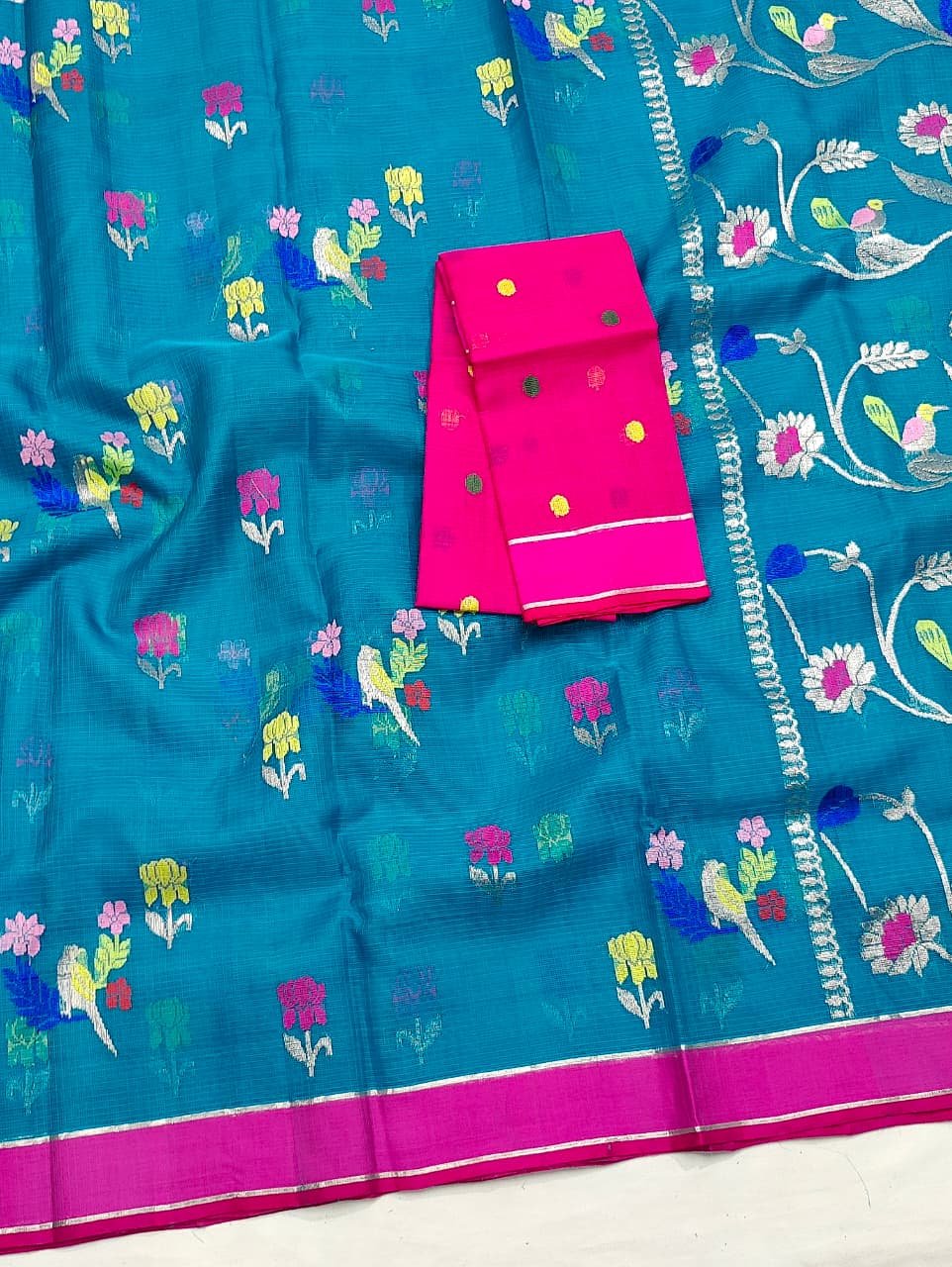 PURE ZARIKOTA HANDLOOM BUTA SAREE WITH BLOUSE B1804 - Image 2