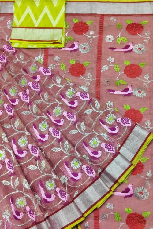 PURE ALL OVER JAAL ZARIKOTA HANDLOOM SAREE WITH BLOUSE_J599