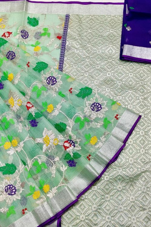PURE ALL OVER JAAL ZARIKOTA HANDLOOM SAREE WITH BLOUSE_J601