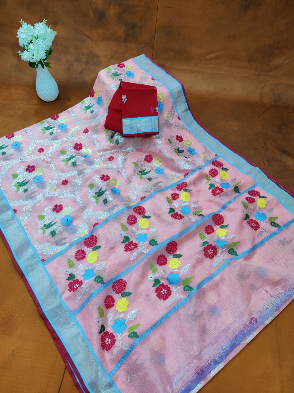PURE ALL OVER JAAL ZARIKOTA HANDLOOM SAREE WITH BLOUSE_J602