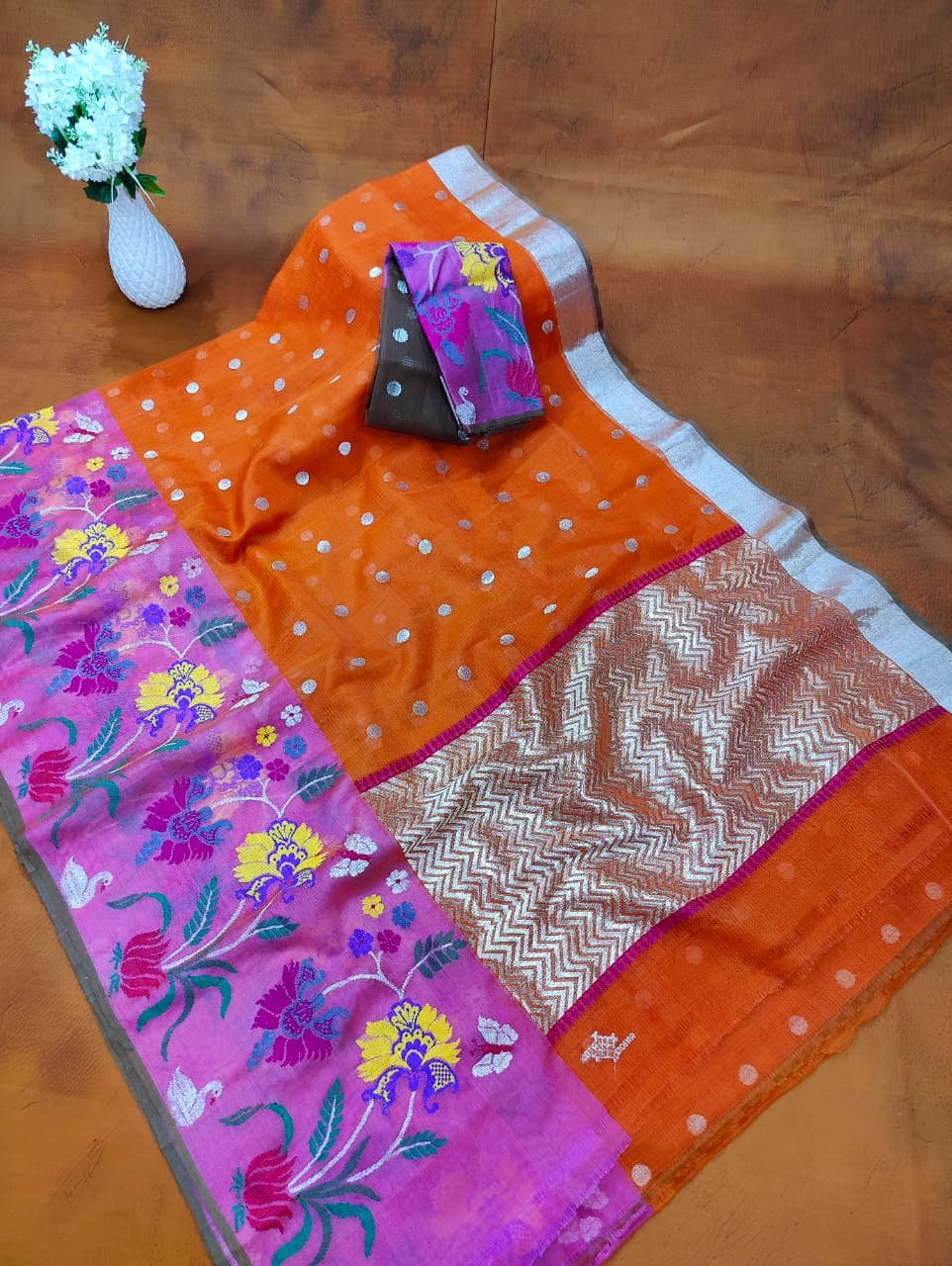 PURE BIG PAITHANI BORDER ZARIKOTA HANDLOOM SAREE S-159