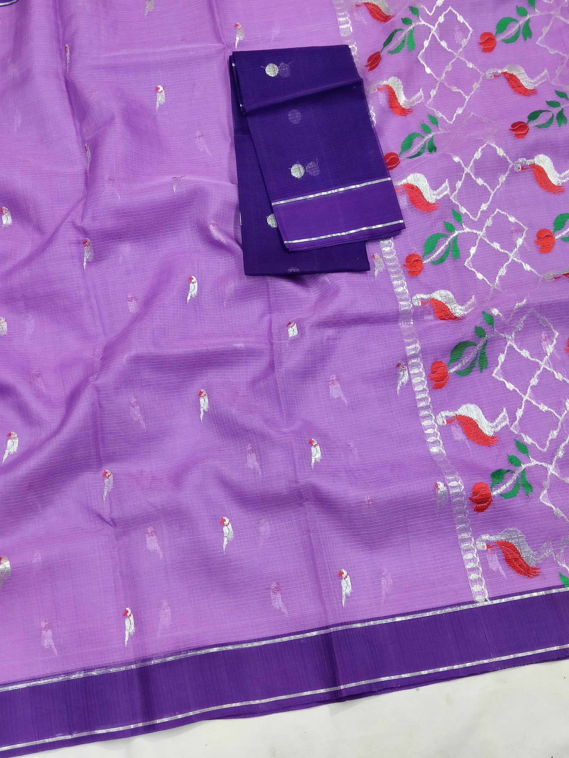 PURE ZARIKOTA HANDLOOM BUTA SAREE WITH BLOUSE B1916 - Image 2