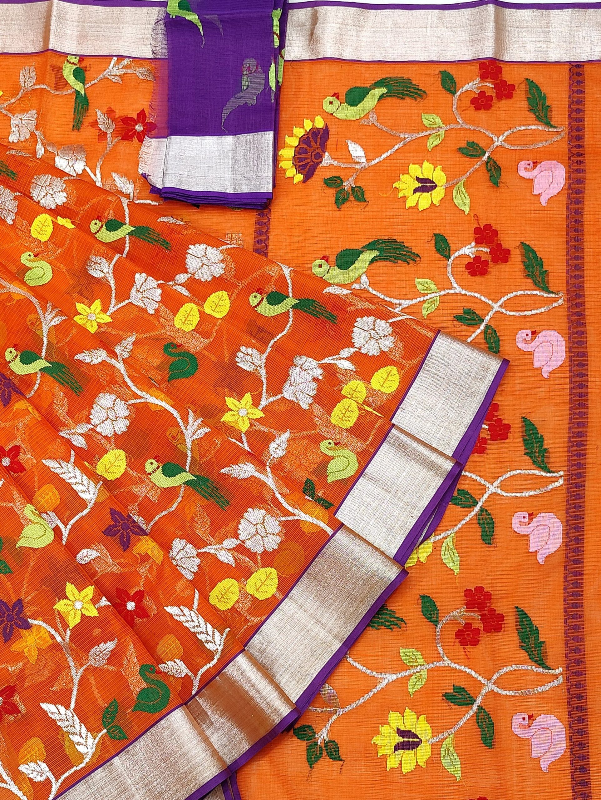 PURE ALL OVER JAAL ZARIKOTA HANDLOOM SAREE WITH BLOUSE_J610