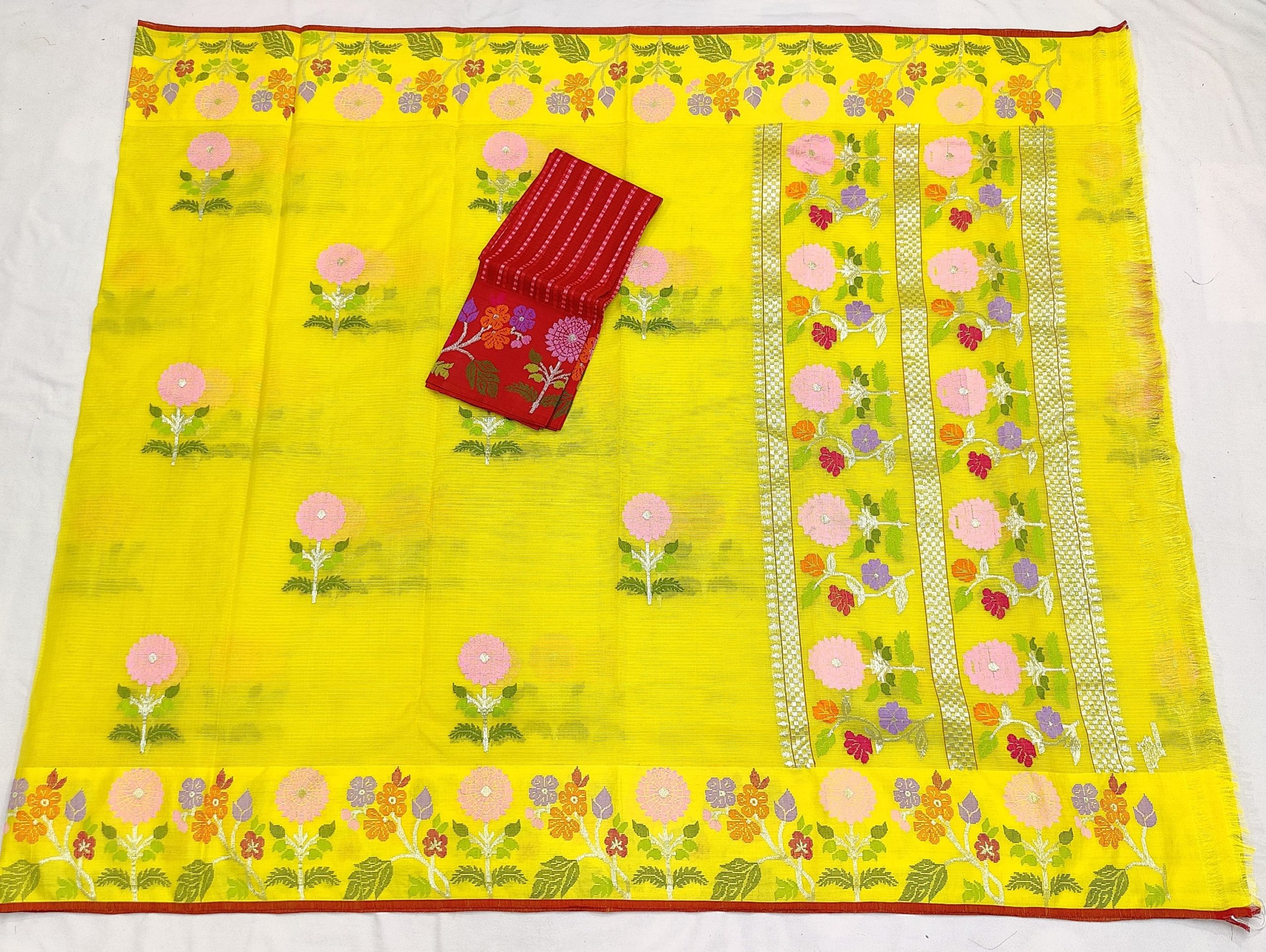 PURE BOTH SIDE PAITHANI BORDER ZARIKOTA HANDLOOM SAREE S-160 - Image 4