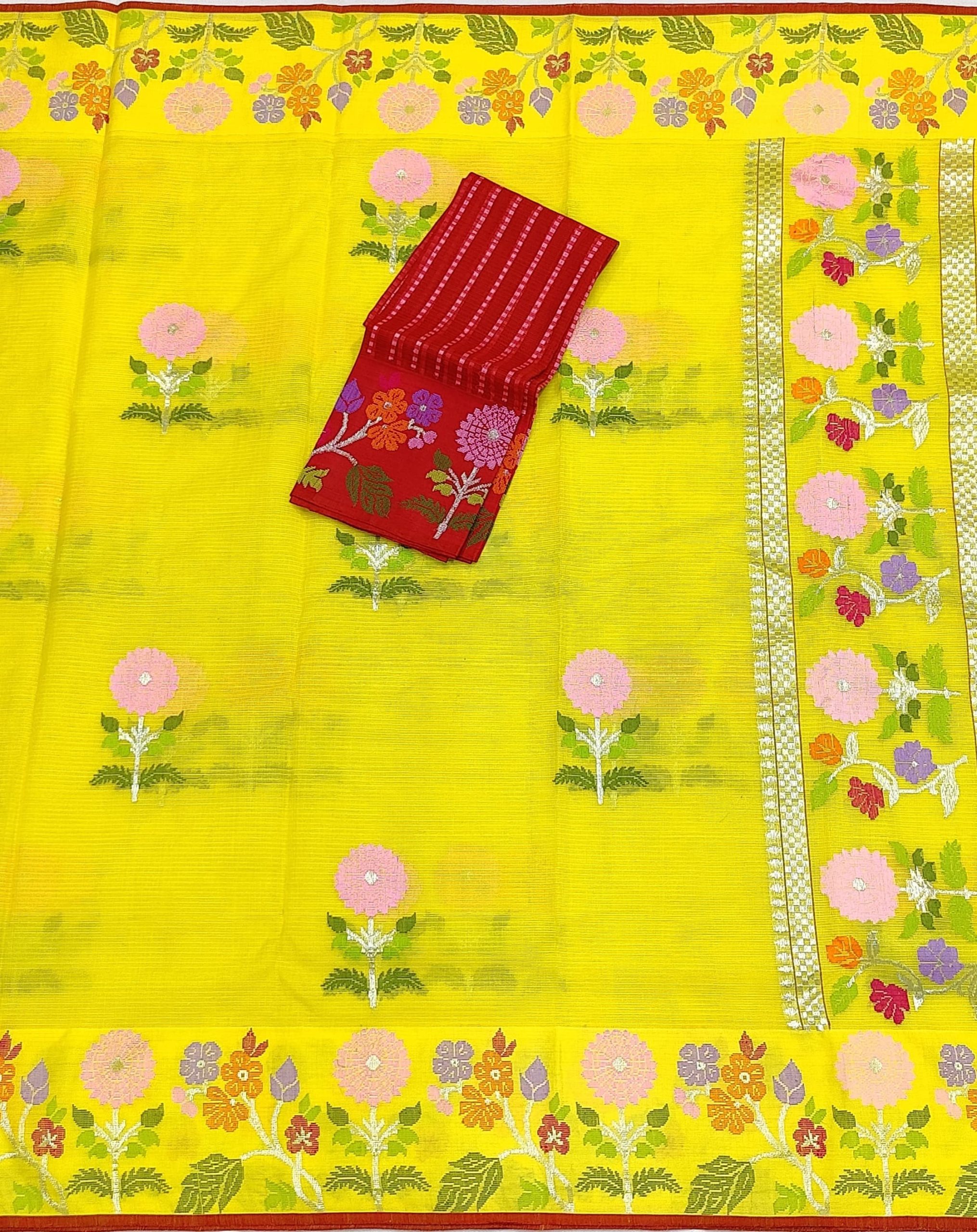 PURE BOTH SIDE PAITHANI BORDER ZARIKOTA HANDLOOM SAREE S-160 - Image 3