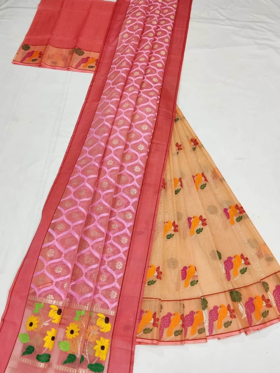 PURE ZARIKOTA HANDLOOM LEHANGA MATERIAL SET - L283