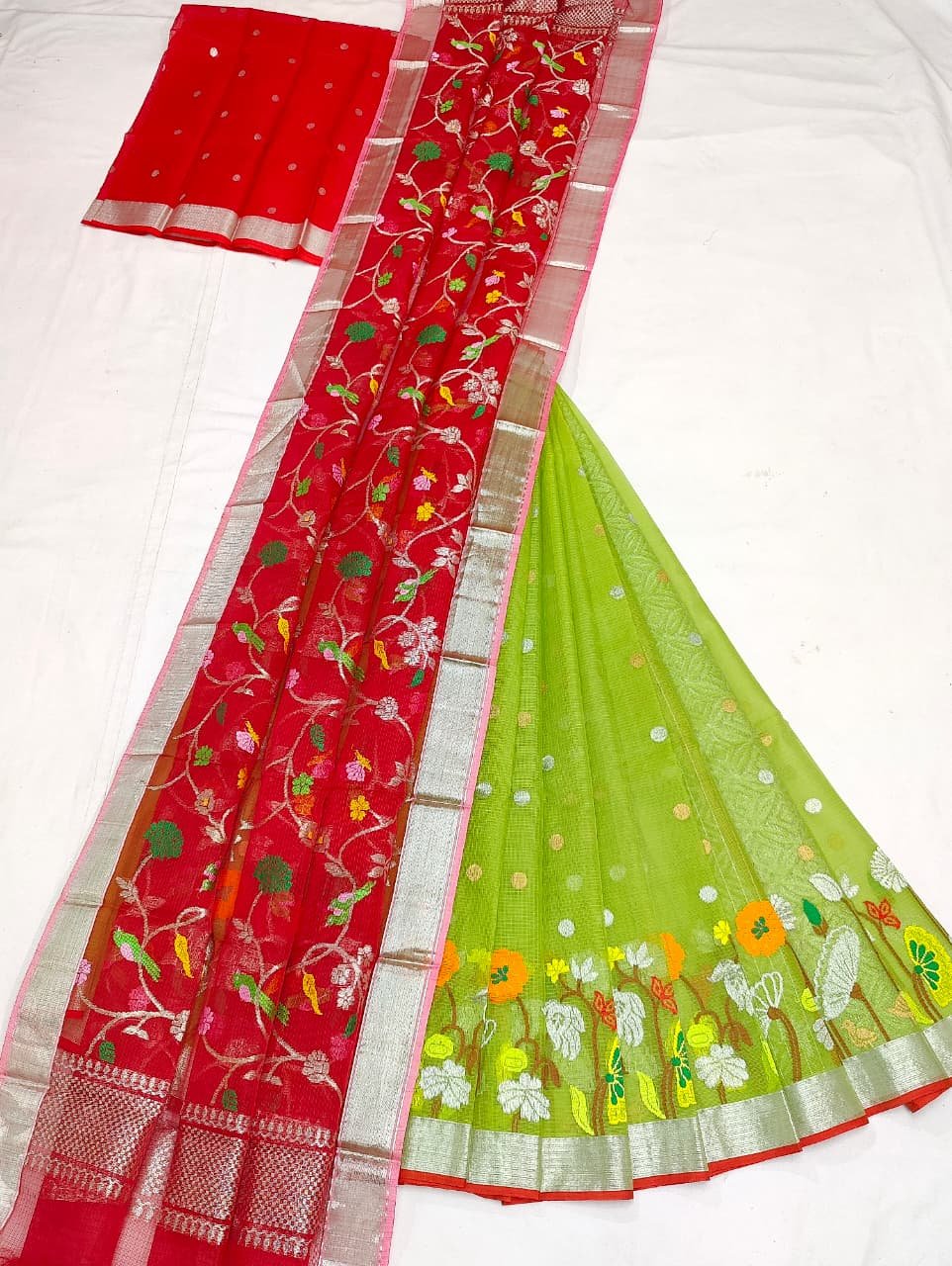 PURE ZARIKOTA HANDLOOM LEHANGA MATERIAL SET - L278