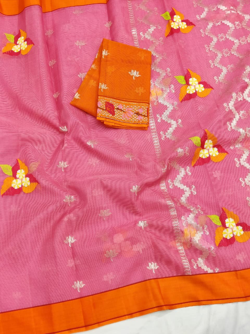 PURE ZARIKOTA HANDLOOM BUTA SAREE WITH BLOUSE B1823 - Image 2