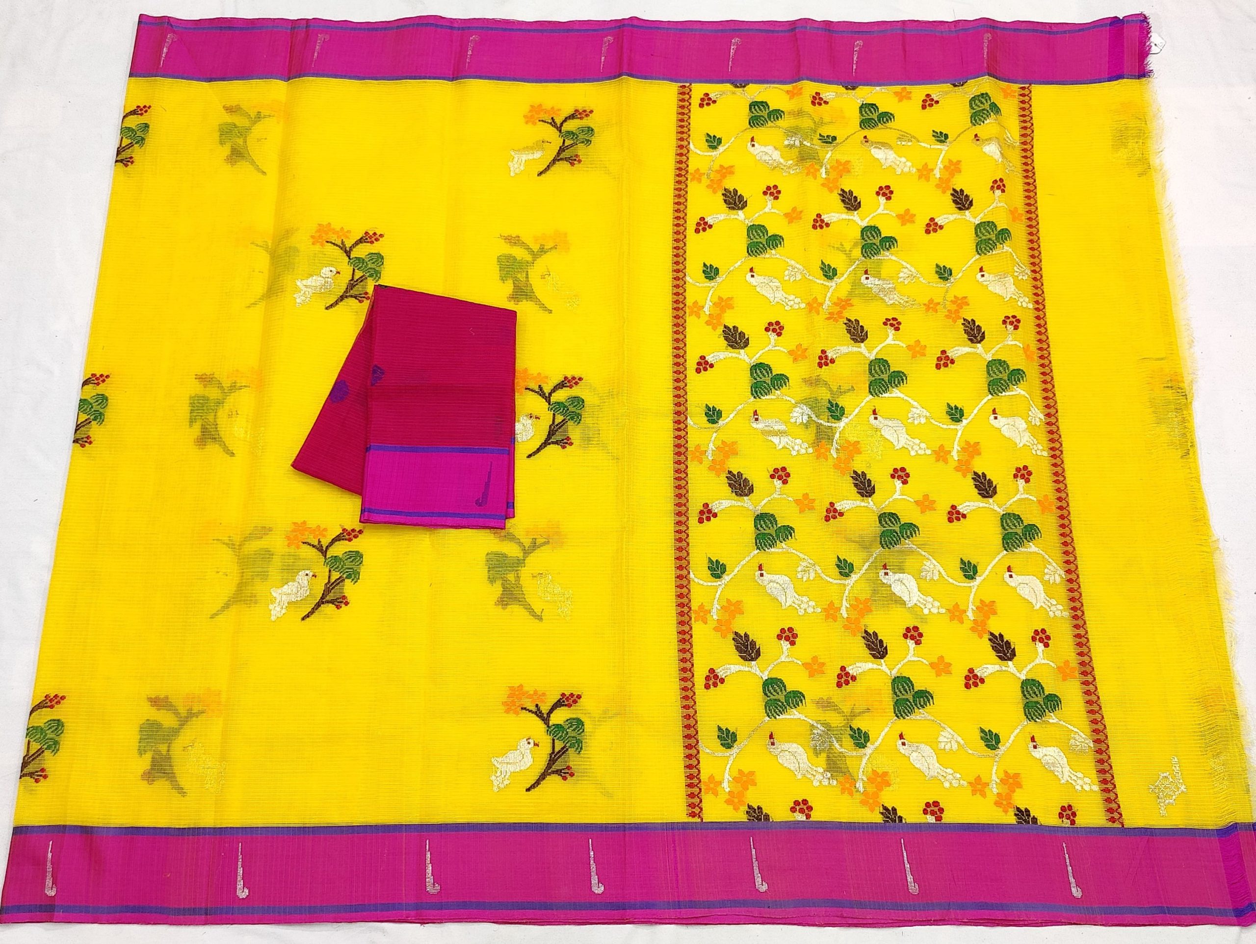 PURE ZARIKOTA HANDLOOM BUTA SAREE WITH BLOUSE B1824 - Image 4