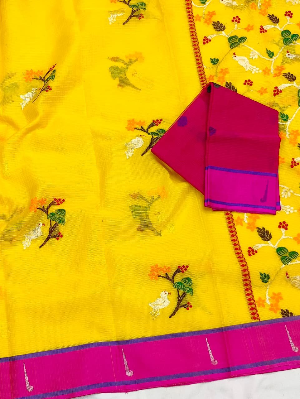 PURE ZARIKOTA HANDLOOM BUTA SAREE WITH BLOUSE B1824 - Image 2