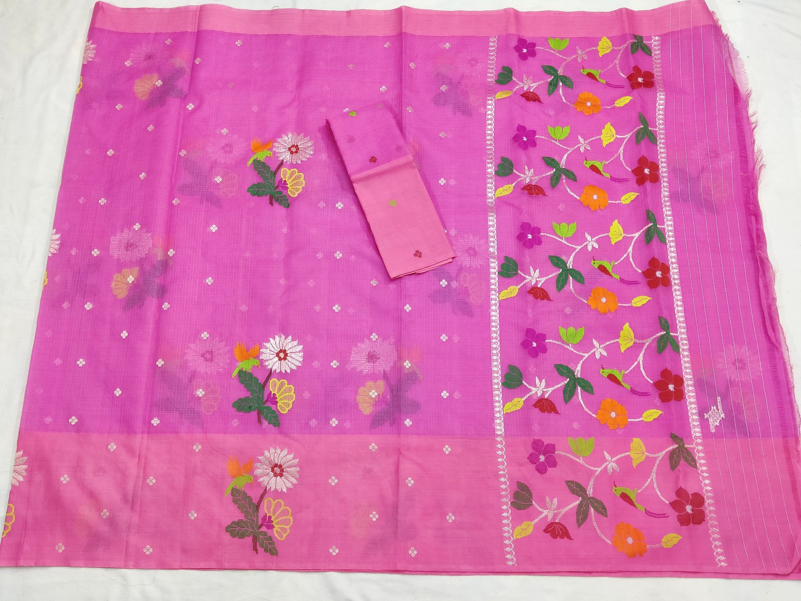 PURE ZARIKOTA HANDLOOM BUTA SAREE WITH BLOUSE B1835 - Image 4