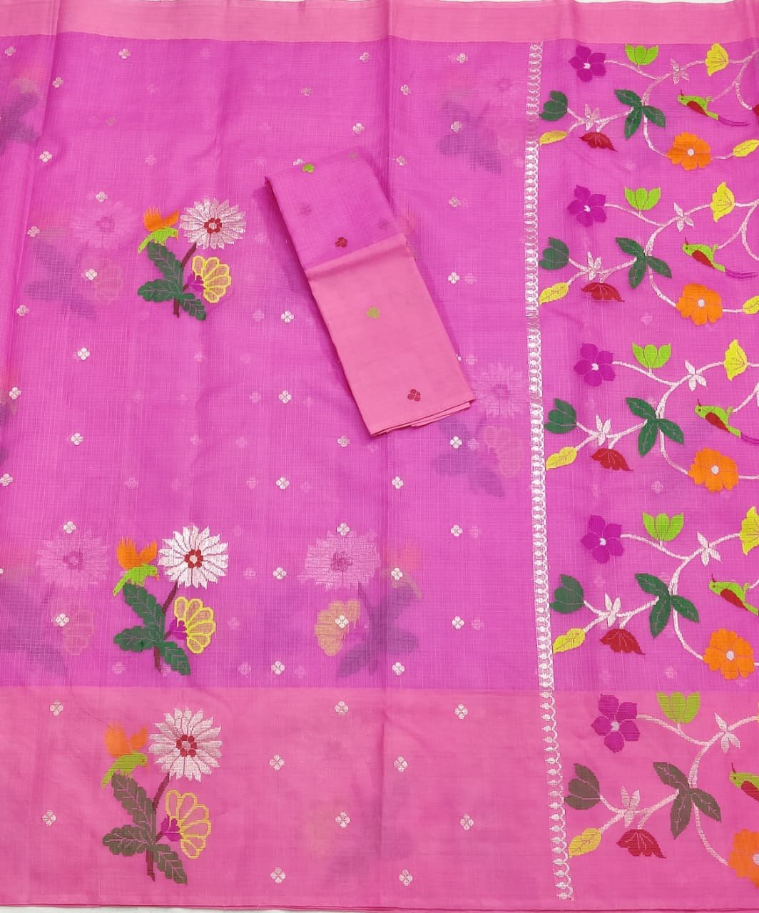 PURE ZARIKOTA HANDLOOM BUTA SAREE WITH BLOUSE B1835 - Image 3