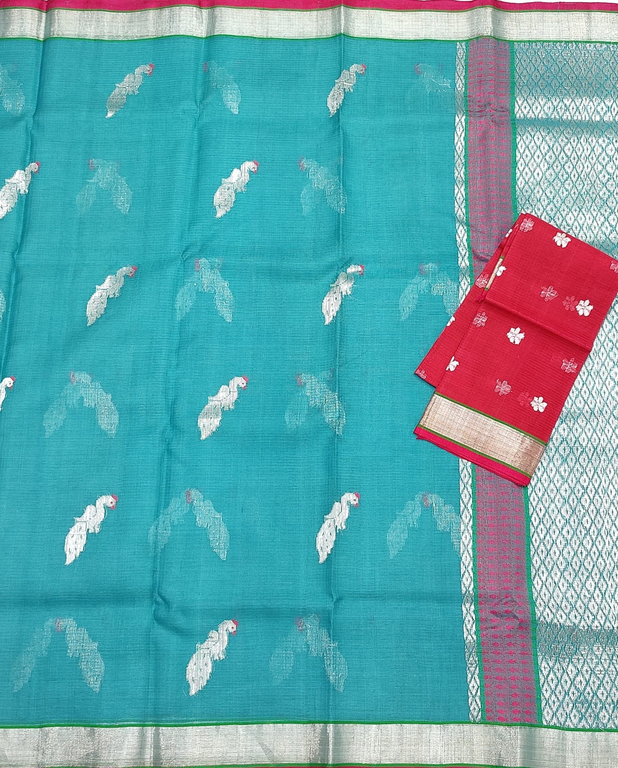 PURE ZARIKOTA HANDLOOM BUTA SAREE WITH BLOUSE B1849 - Image 3
