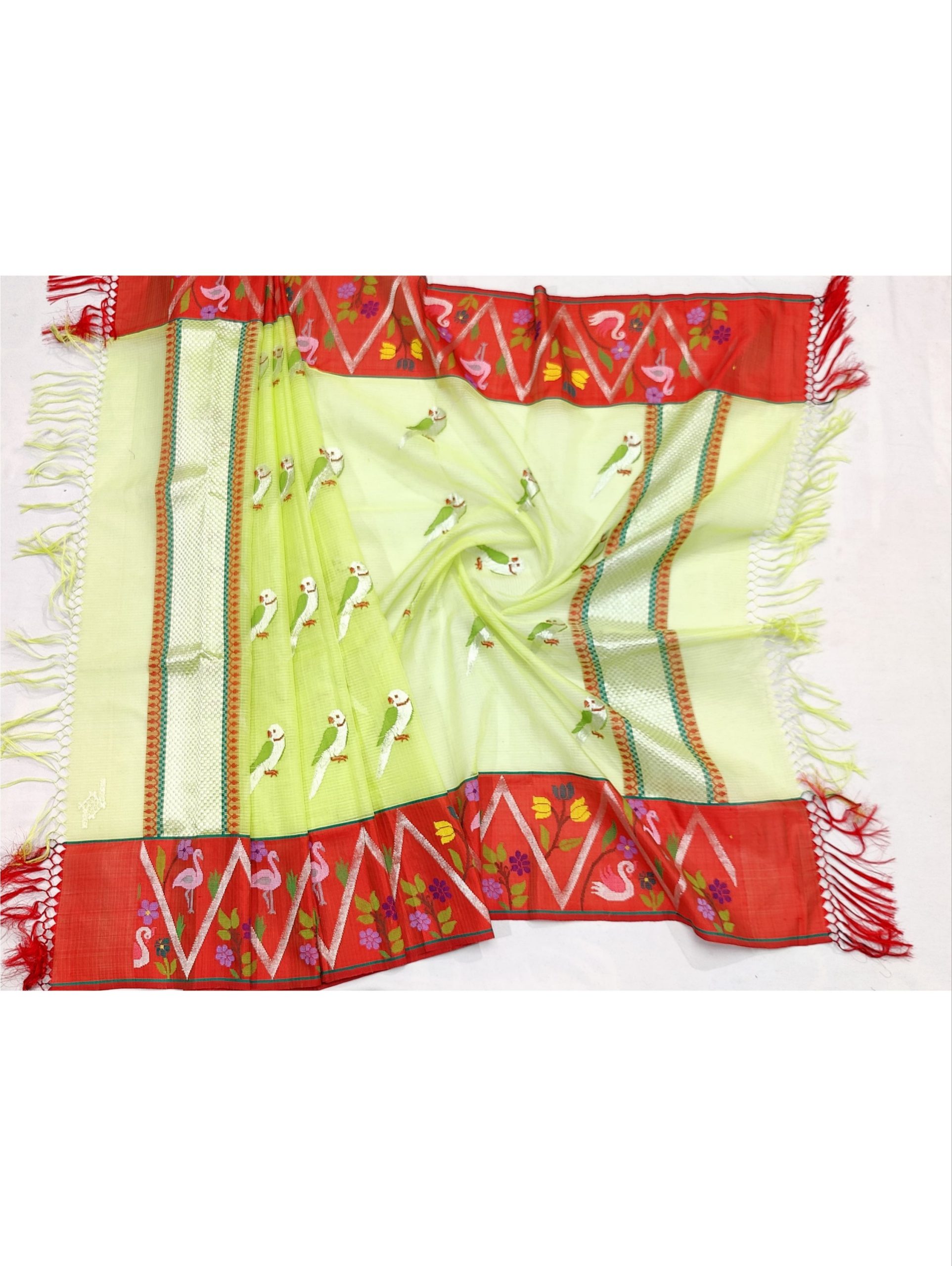 PURE BOTH SIDE PAITHANI BORDER ZARIKOTA HANDLOOM DUPATTA D-220