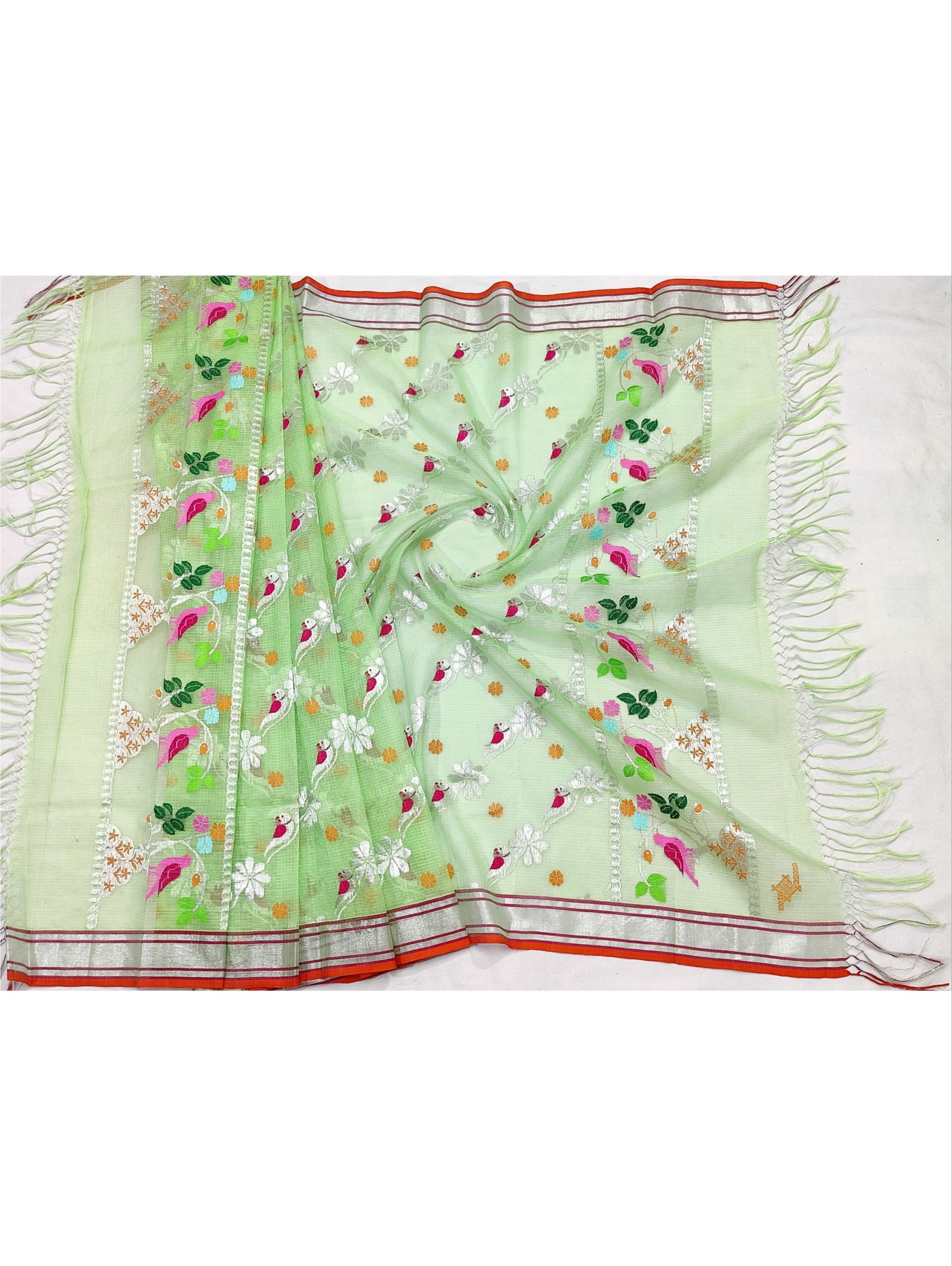 PURE ALL OVER JAAL ZARIKOTA HANDLOOM DUPATTA D-215