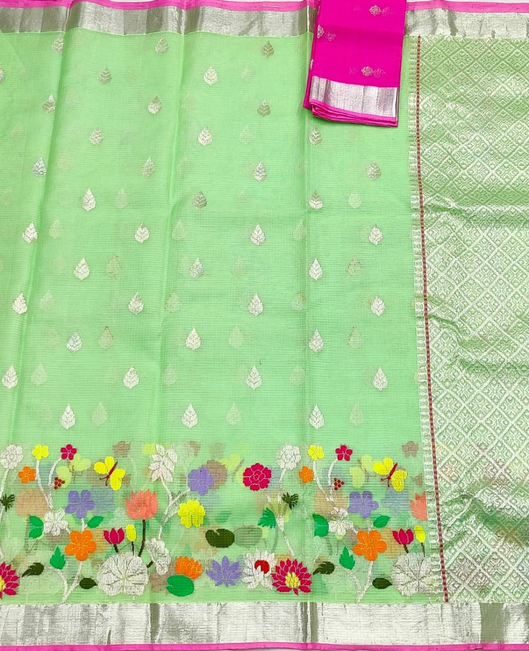 PURE SKIRT DESIGN ZARIKOTA HANDLOOM SAREE S-236 - Image 3