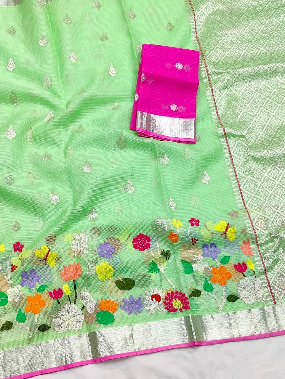 PURE SKIRT DESIGN ZARIKOTA HANDLOOM SAREE S-236 - Image 2