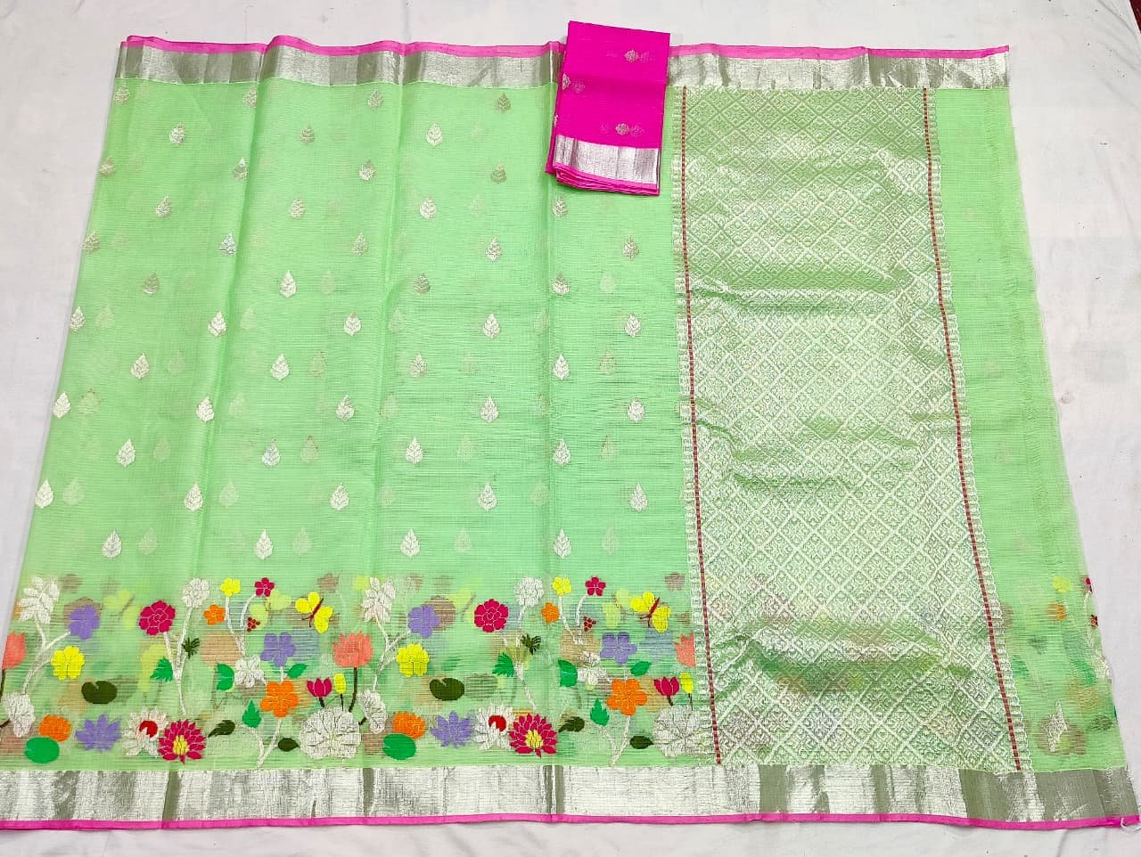 PURE SKIRT DESIGN ZARIKOTA HANDLOOM SAREE S-236 - Image 4
