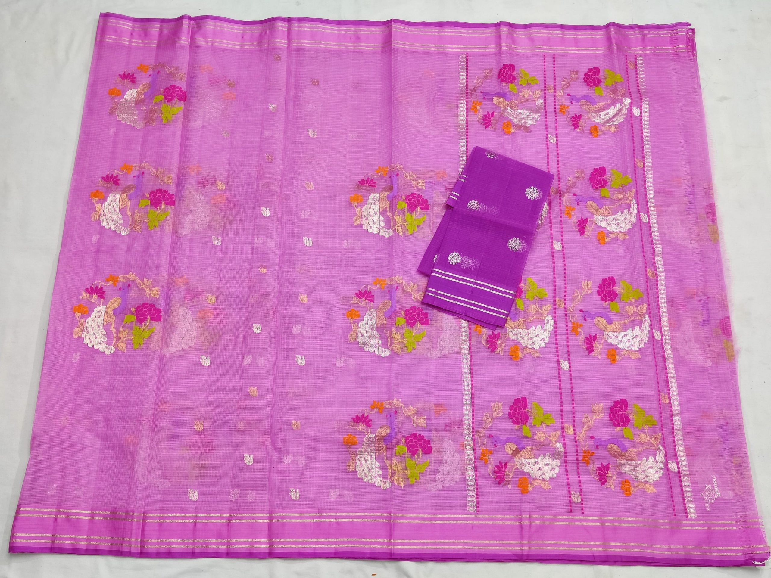 PURE ZARIKOTA HANDLOOM BUTA SAREE WITH BLOUSE B1861 - Image 4