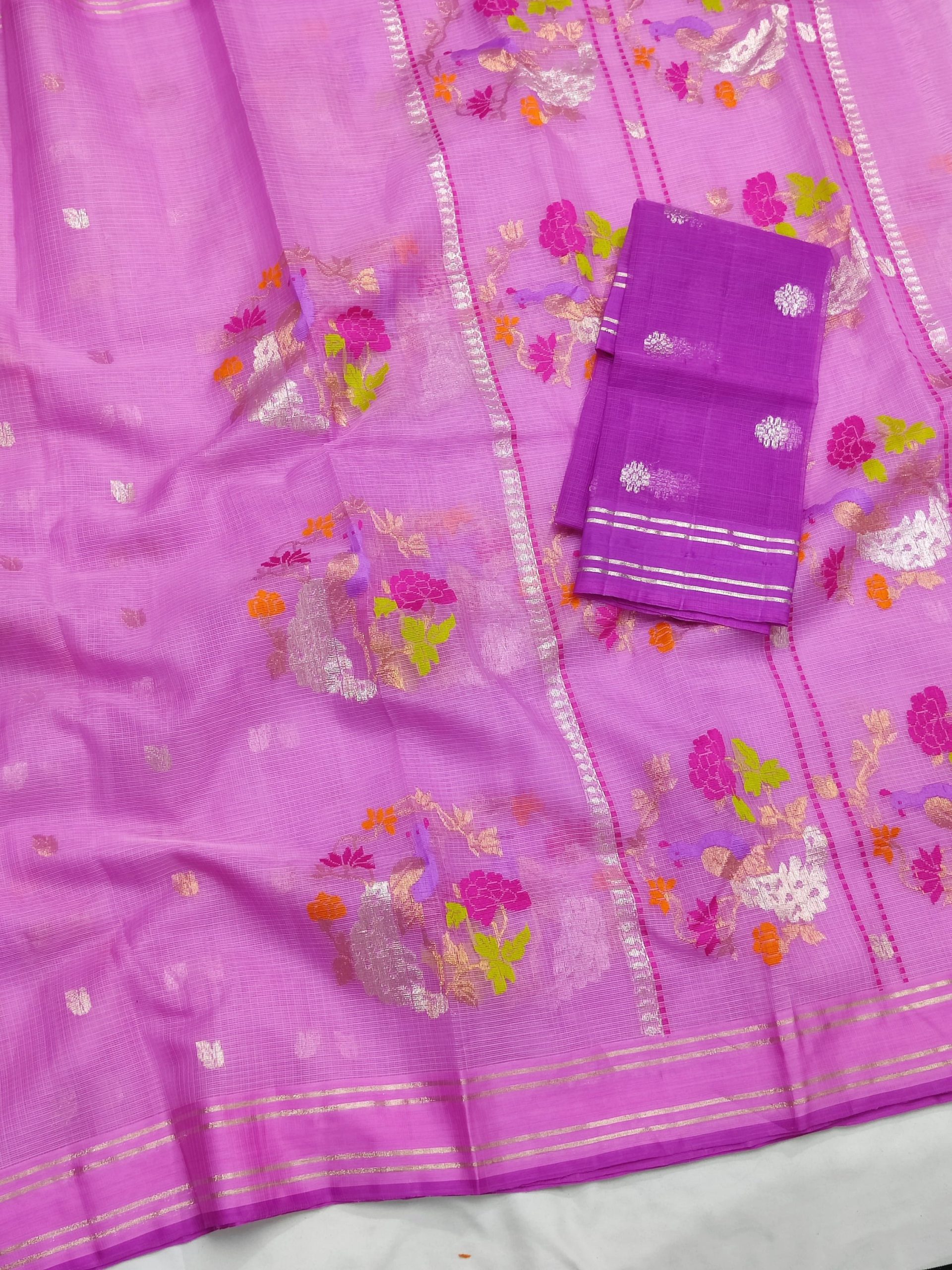 PURE ZARIKOTA HANDLOOM BUTA SAREE WITH BLOUSE B1861 - Image 2