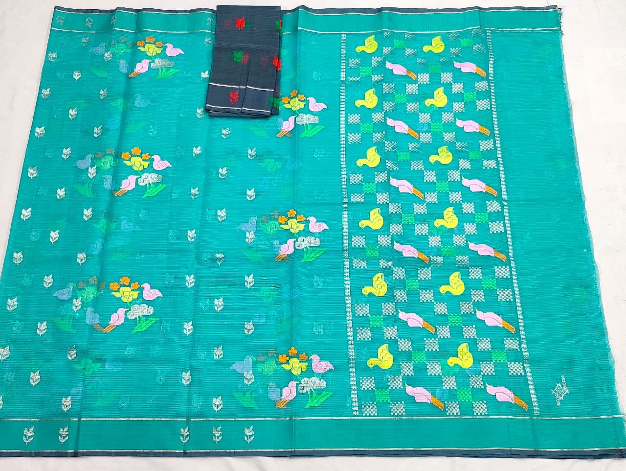 PURE ZARIKOTA HANDLOOM BUTA SAREE WITH BLOUSE B1864 - Image 4