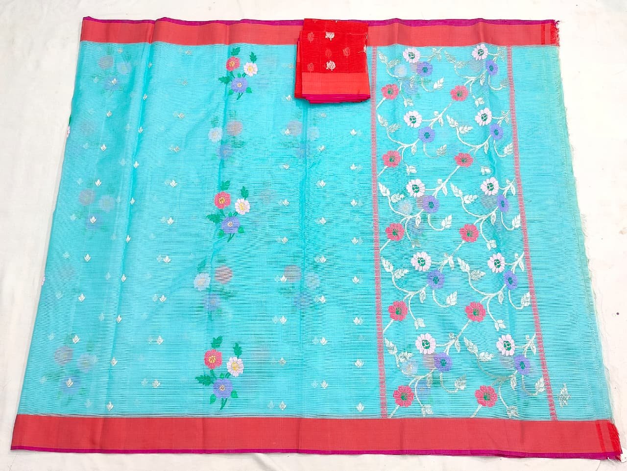 PURE ZARIKOTA HANDLOOM BUTA SAREE WITH BLOUSE B1867 - Image 4