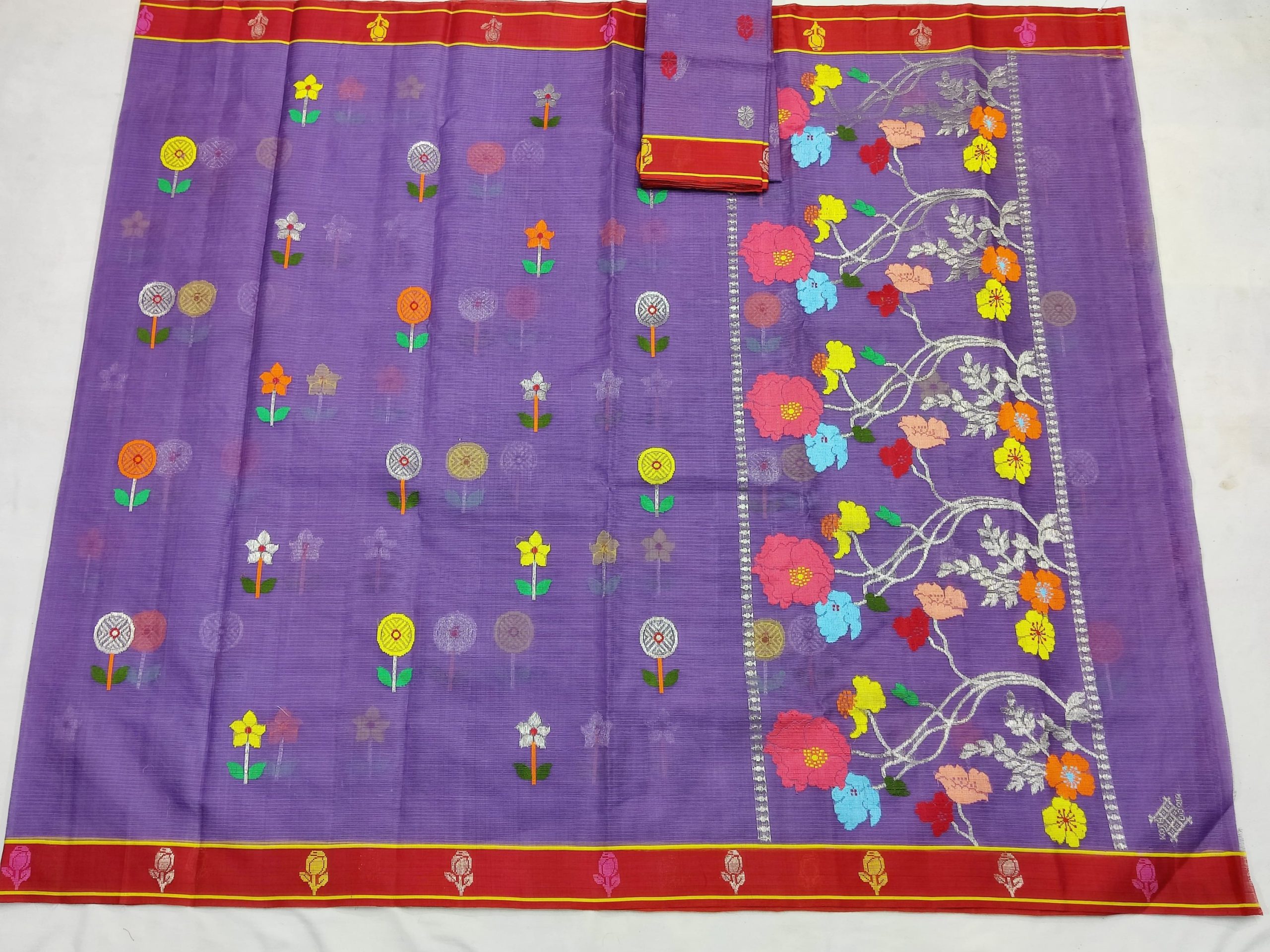 PURE ZARIKOTA HANDLOOM BUTA SAREE WITH BLOUSE B1868 - Image 4