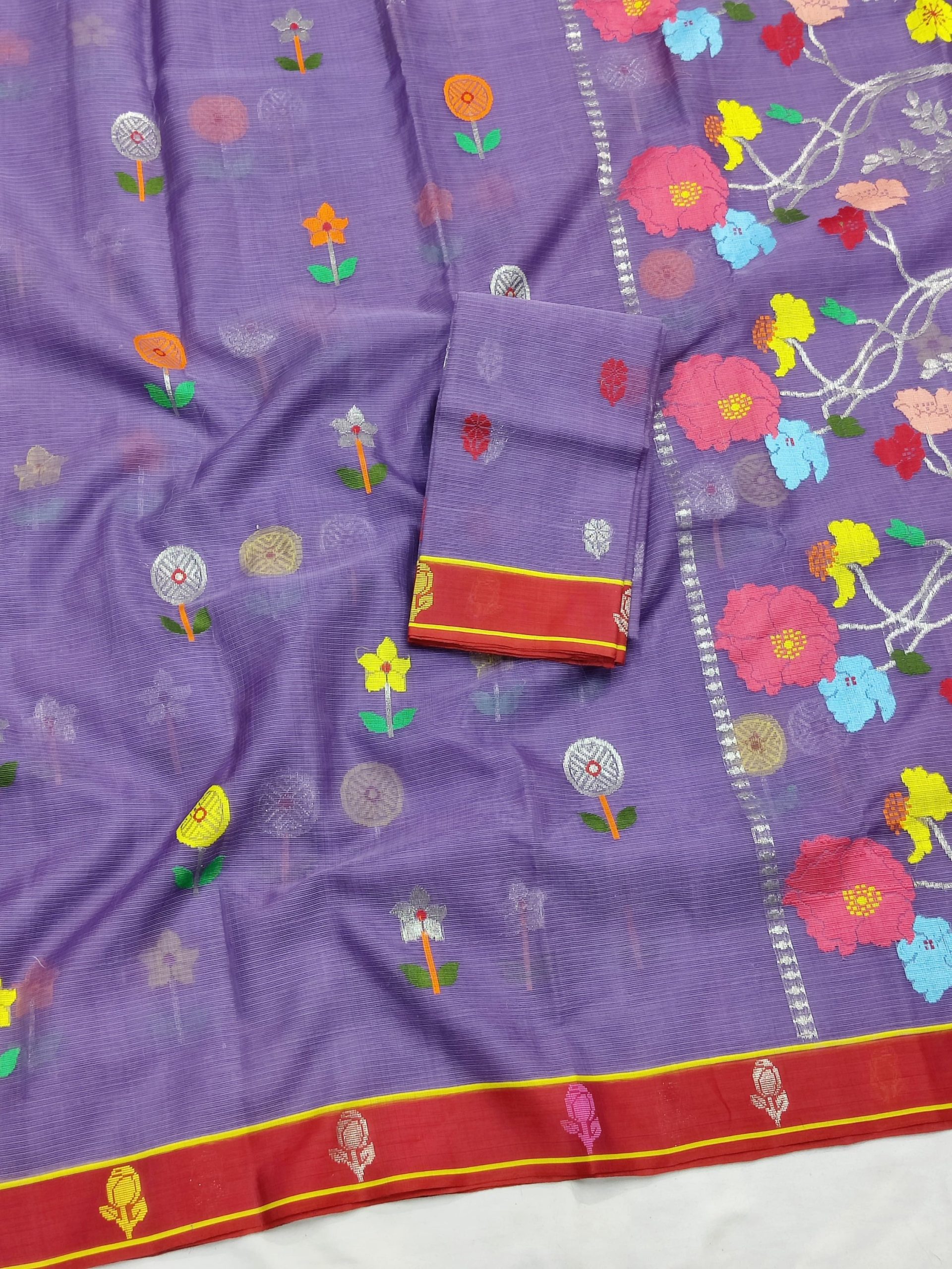 PURE ZARIKOTA HANDLOOM BUTA SAREE WITH BLOUSE B1868 - Image 2