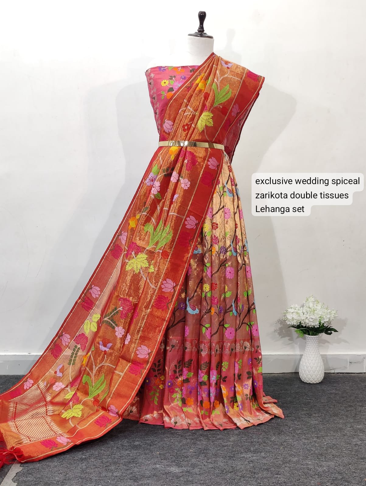 PURE ZARIKOTA HANDLOOM LEHANGA MATERIAL SET - L289