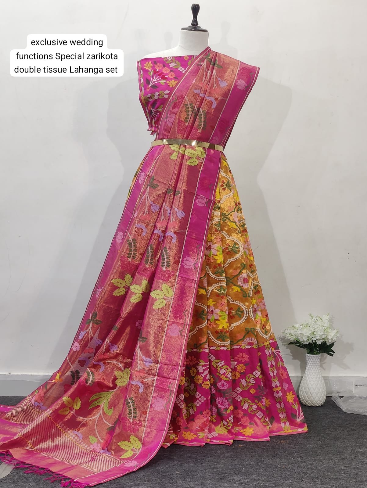PURE ZARIKOTA HANDLOOM LEHANGA MATERIAL SET - L288