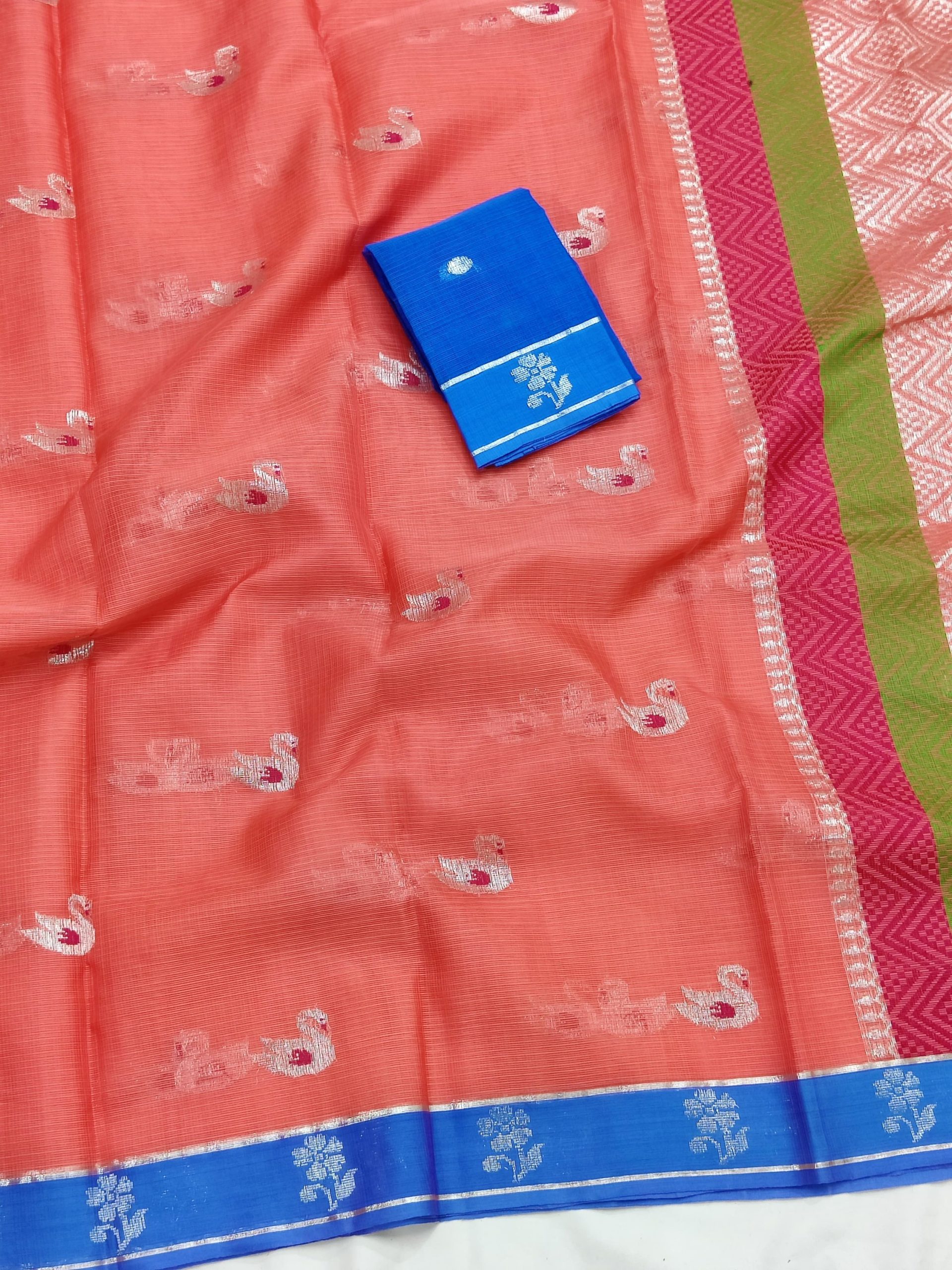 PURE ZARIKOTA HANDLOOM BUTA SAREE WITH BLOUSE B1880 - Image 2