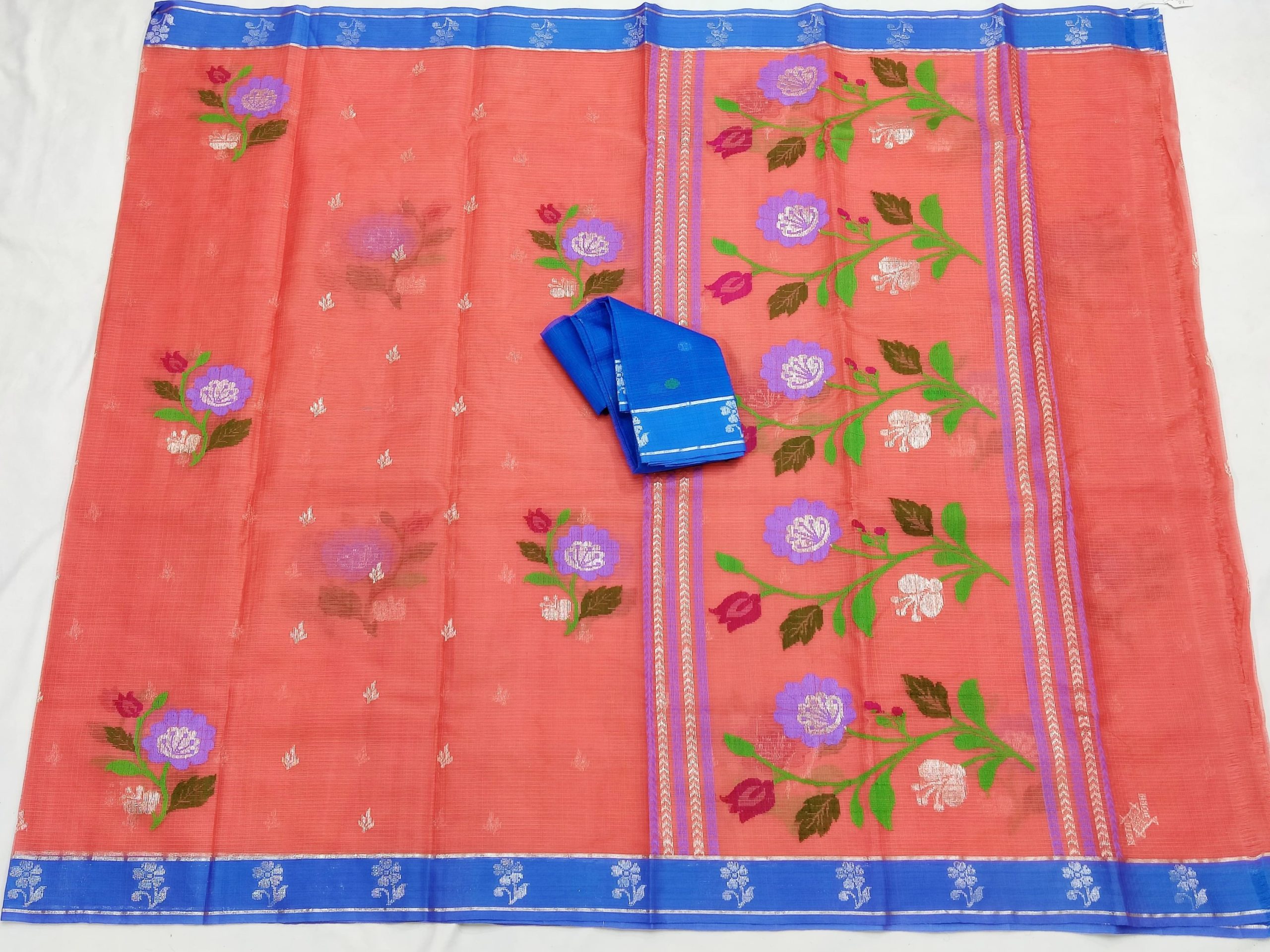 PURE ZARIKOTA HANDLOOM BUTA SAREE WITH BLOUSE B1878 - Image 4
