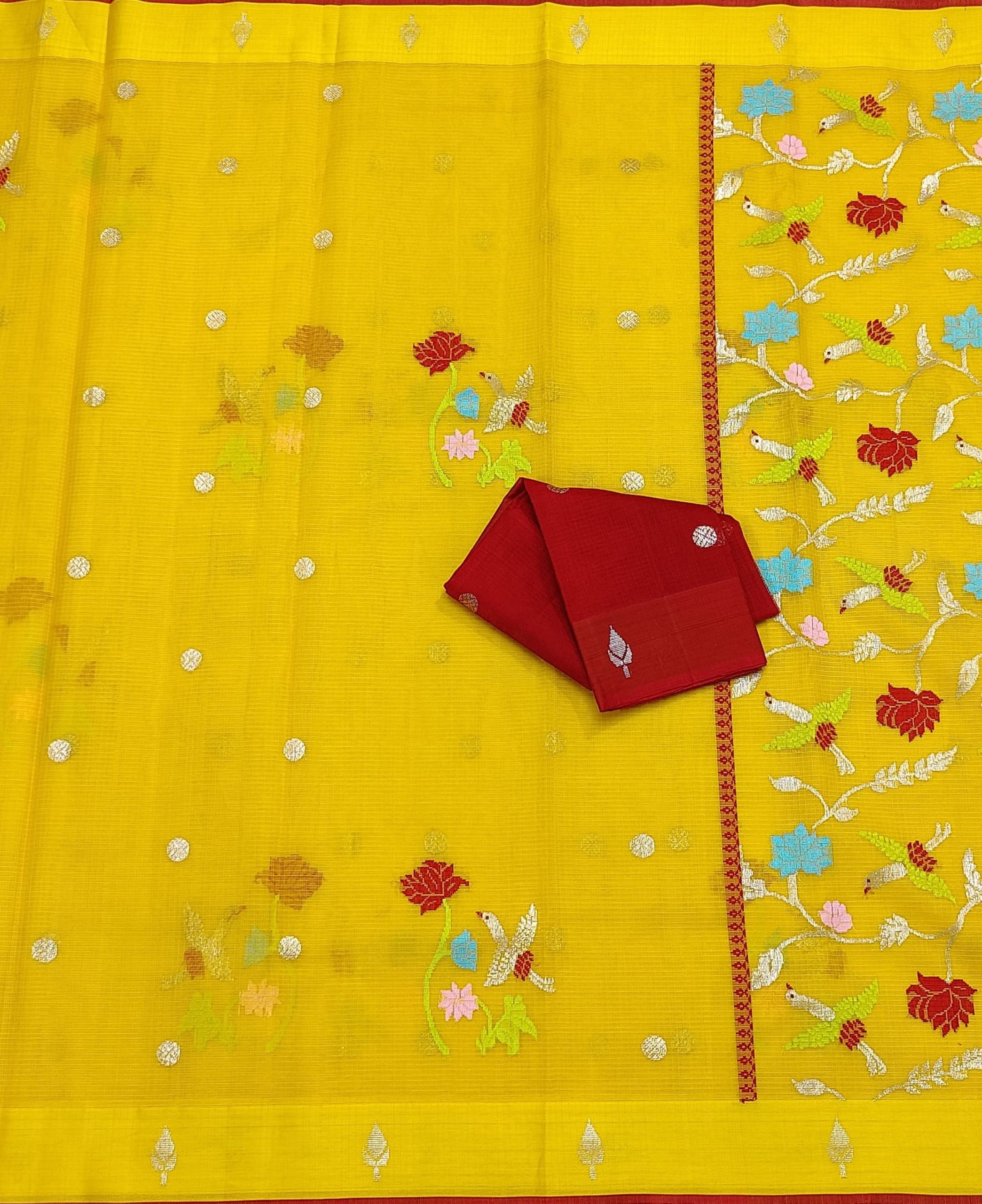 PURE ZARIKOTA HANDLOOM BUTA SAREE WITH BLOUSE B1882 - Image 3