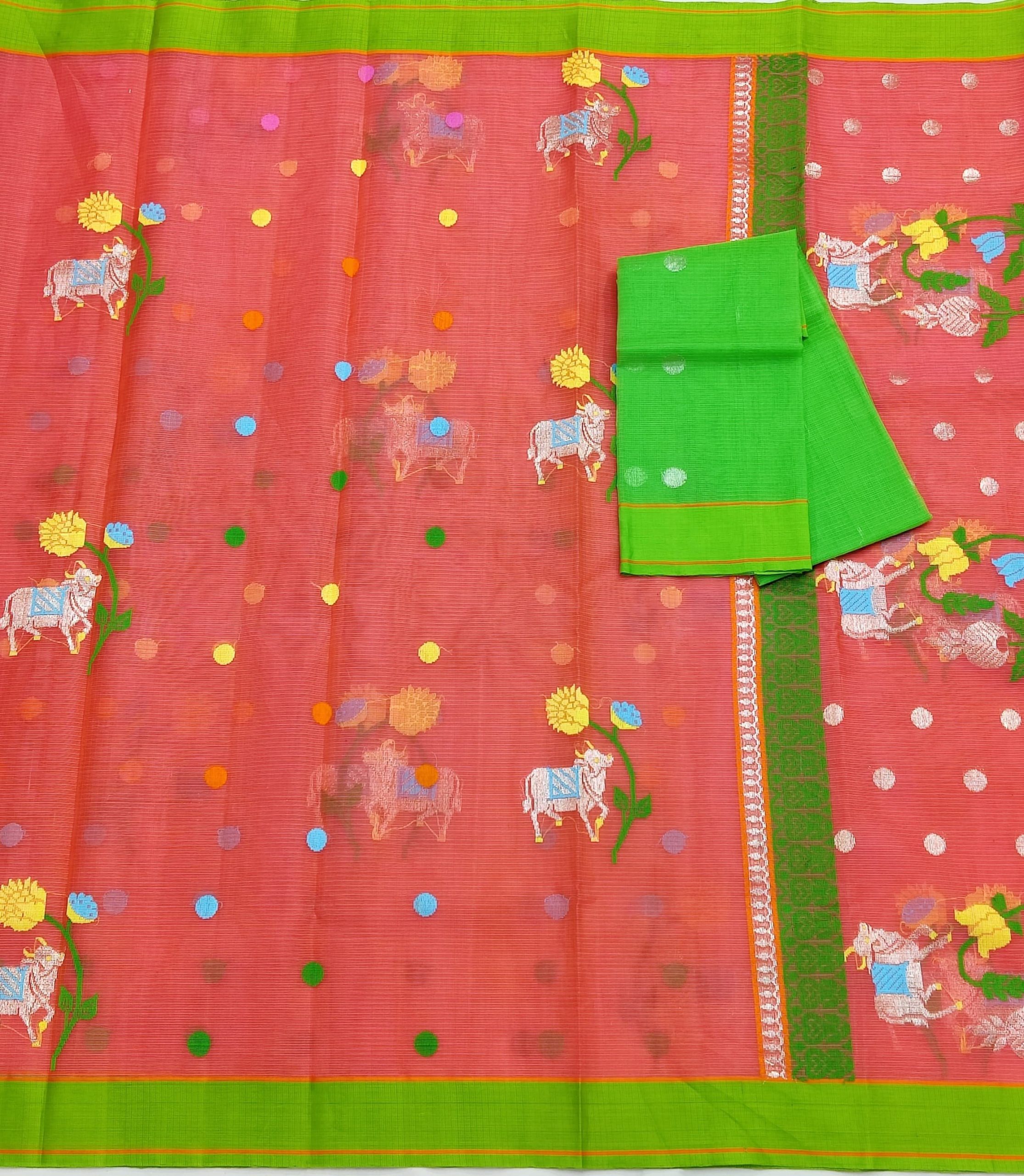PURE ZARIKOTA HANDLOOM BUTA SAREE WITH BLOUSE B1883 - Image 3