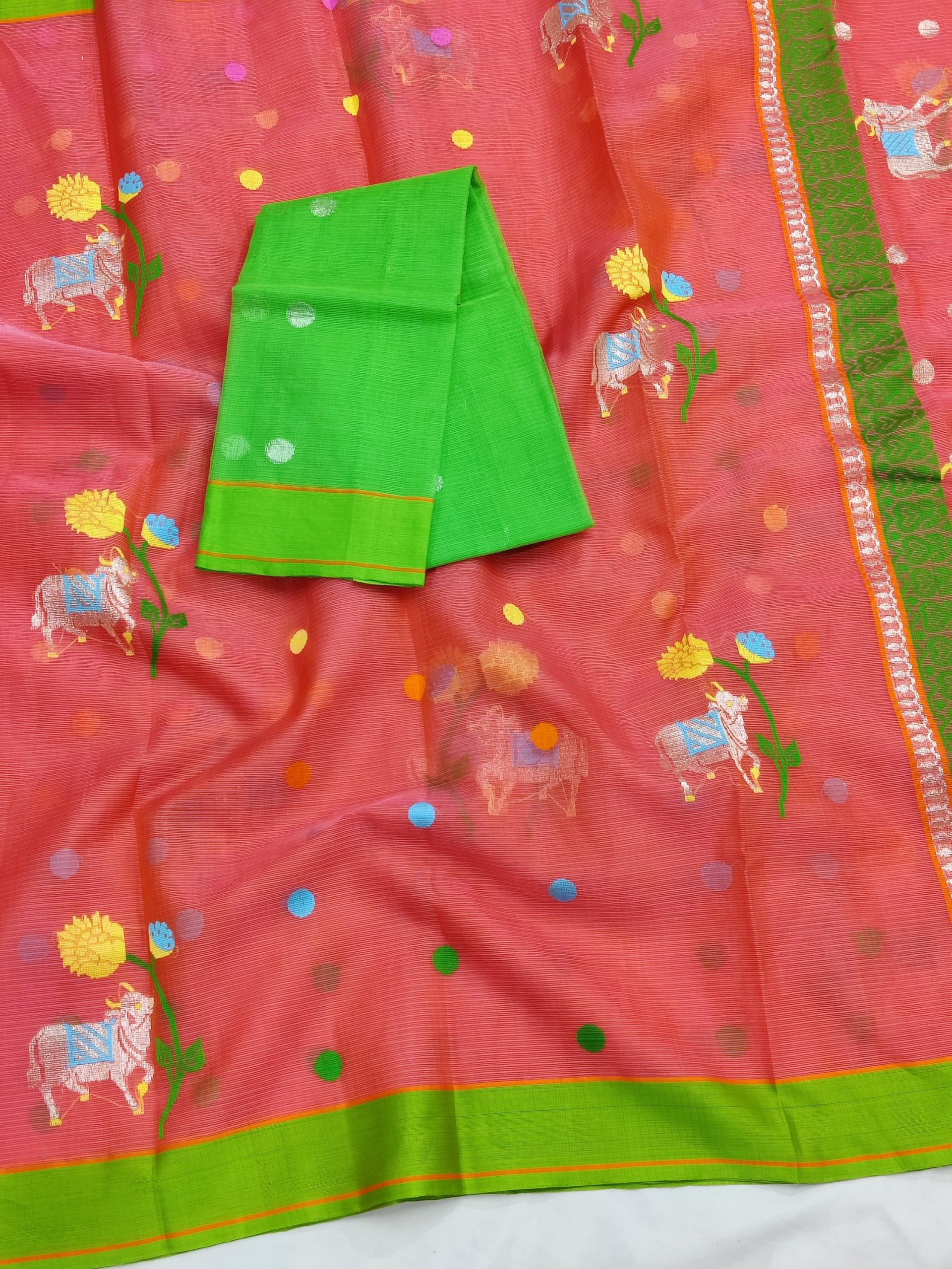 PURE ZARIKOTA HANDLOOM BUTA SAREE WITH BLOUSE B1883 - Image 2