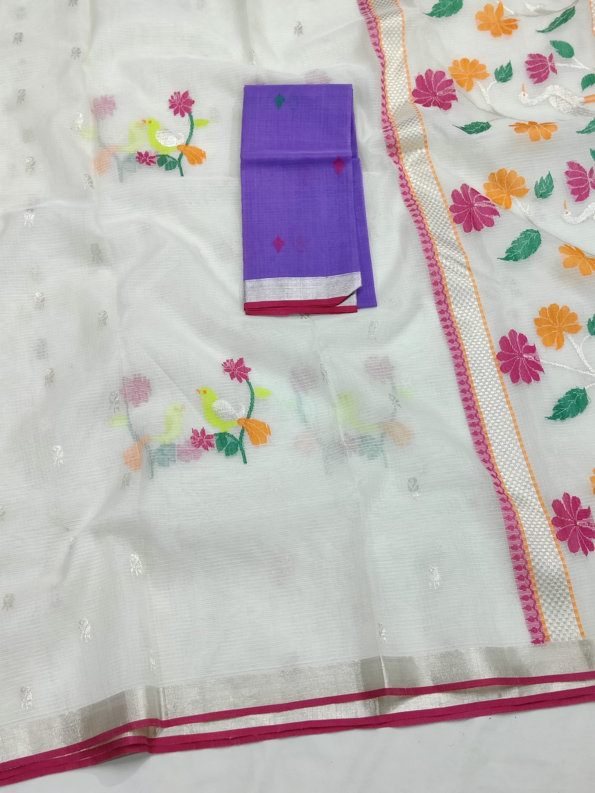 PURE ZARIKOTA HANDLOOM BUTA SAREE WITH BLOUSE B1894 - Image 2