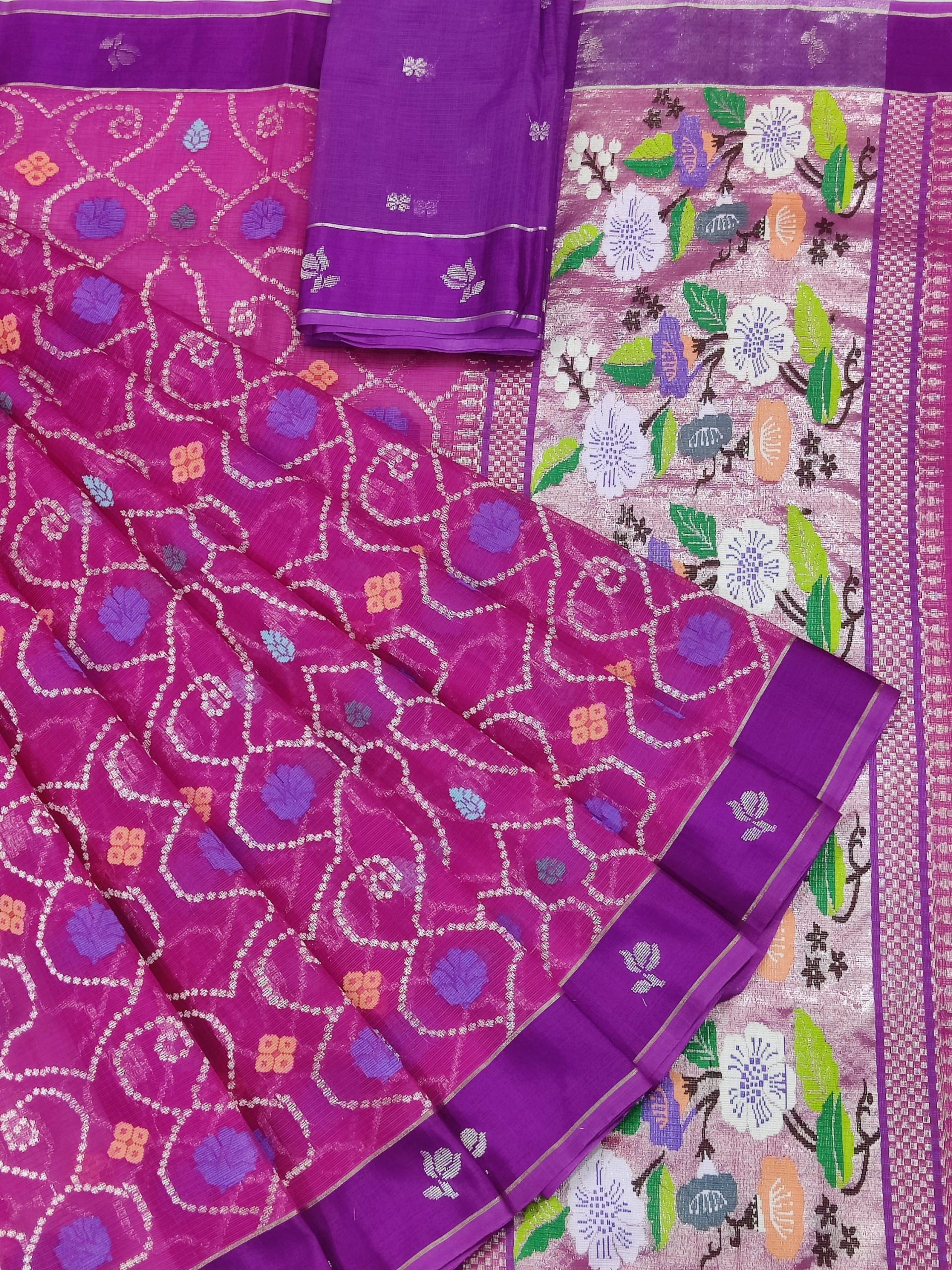 PURE ALL OVER JAAL ZARIKOTA HANDLOOM SAREE WITH BLOUSE_J608