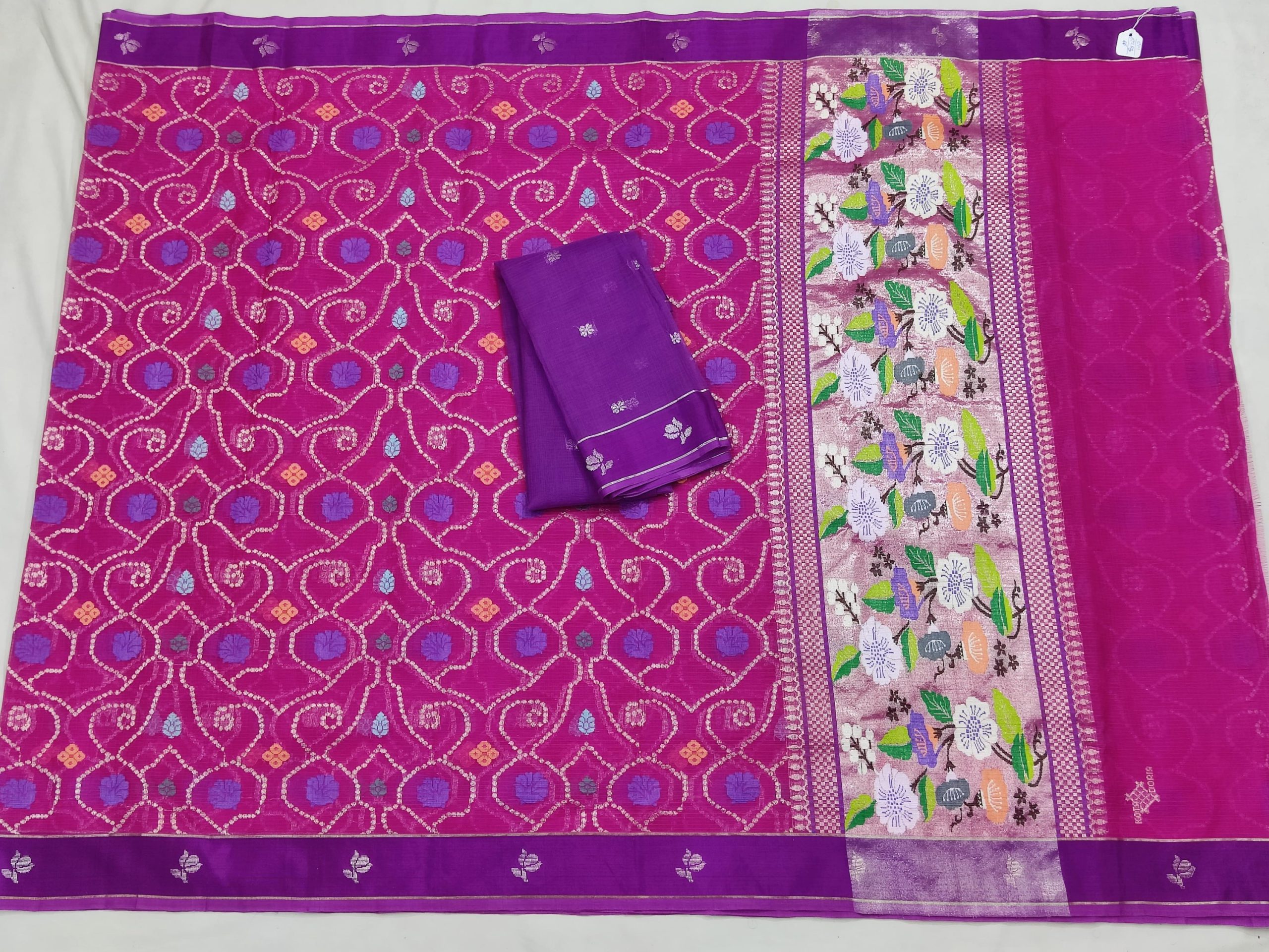 PURE ALL OVER JAAL ZARIKOTA HANDLOOM SAREE WITH BLOUSE_J608 - Image 4
