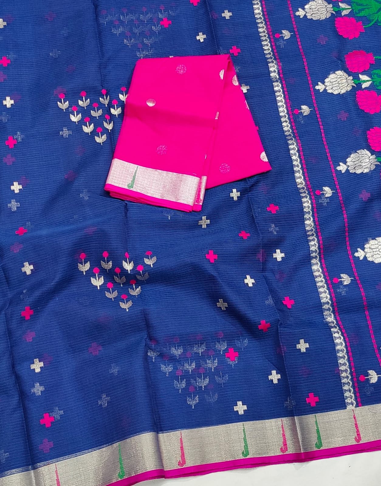 PURE ZARIKOTA HANDLOOM BUTA SAREE WITH BLOUSE B1901 - Image 2