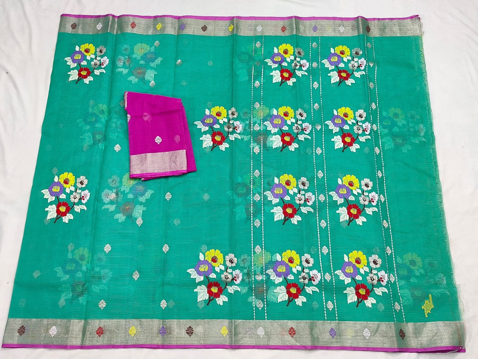 PURE ZARIKOTA HANDLOOM BUTA SAREE WITH BLOUSE B1900 - Image 4