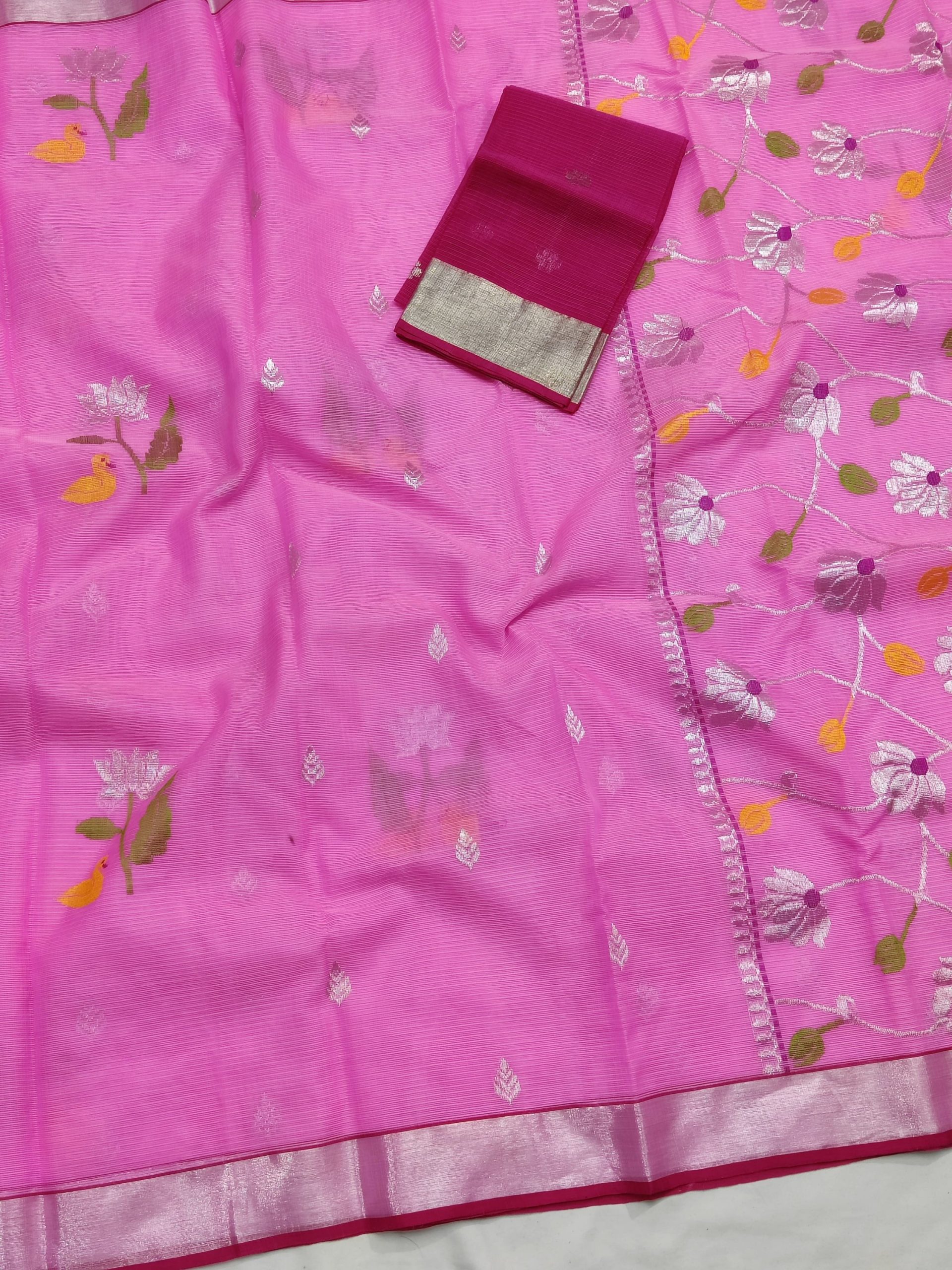 PURE ZARIKOTA HANDLOOM BUTA SAREE WITH BLOUSE B1911 - Image 2