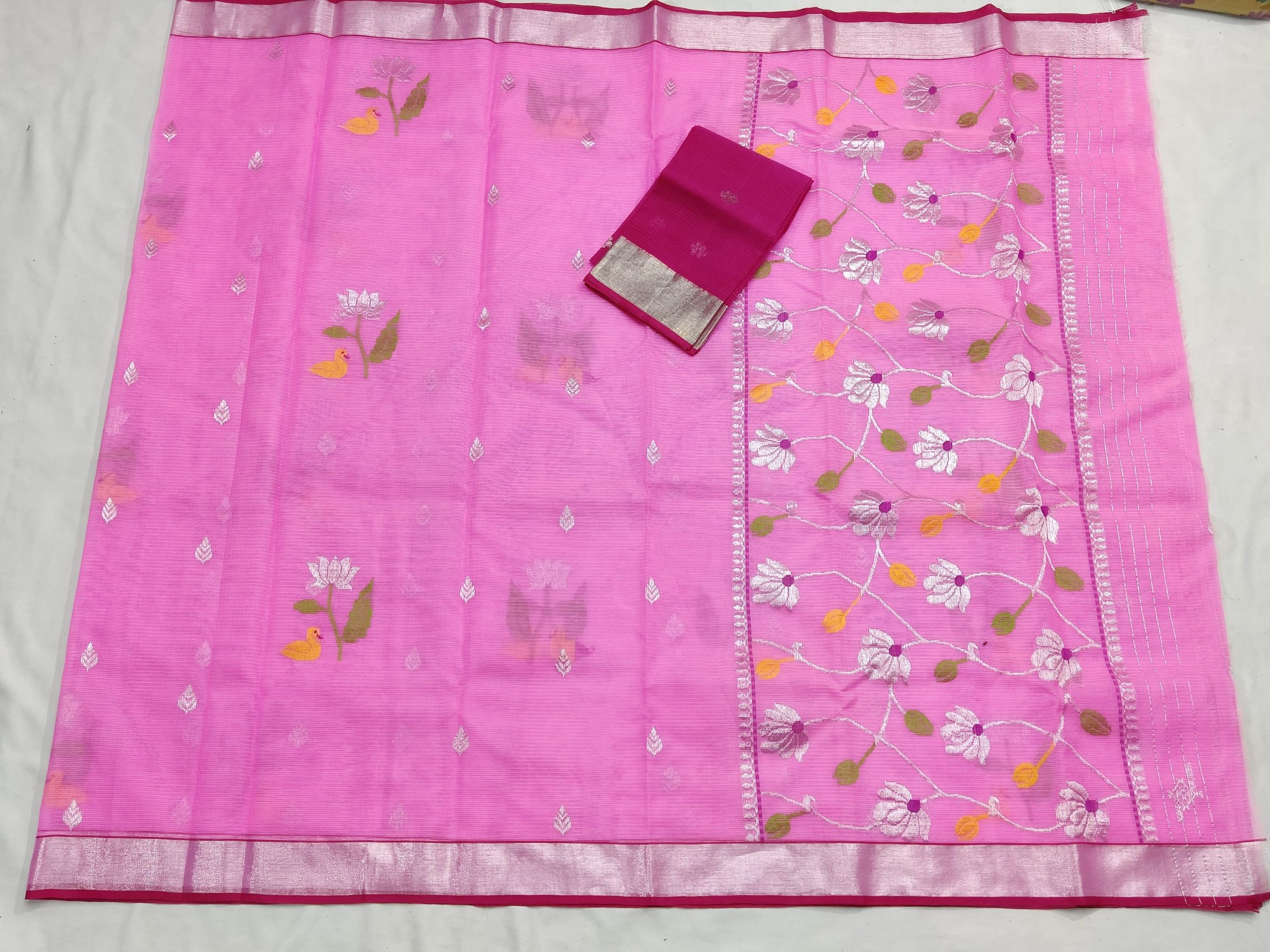 PURE ZARIKOTA HANDLOOM BUTA SAREE WITH BLOUSE B1911 - Image 4