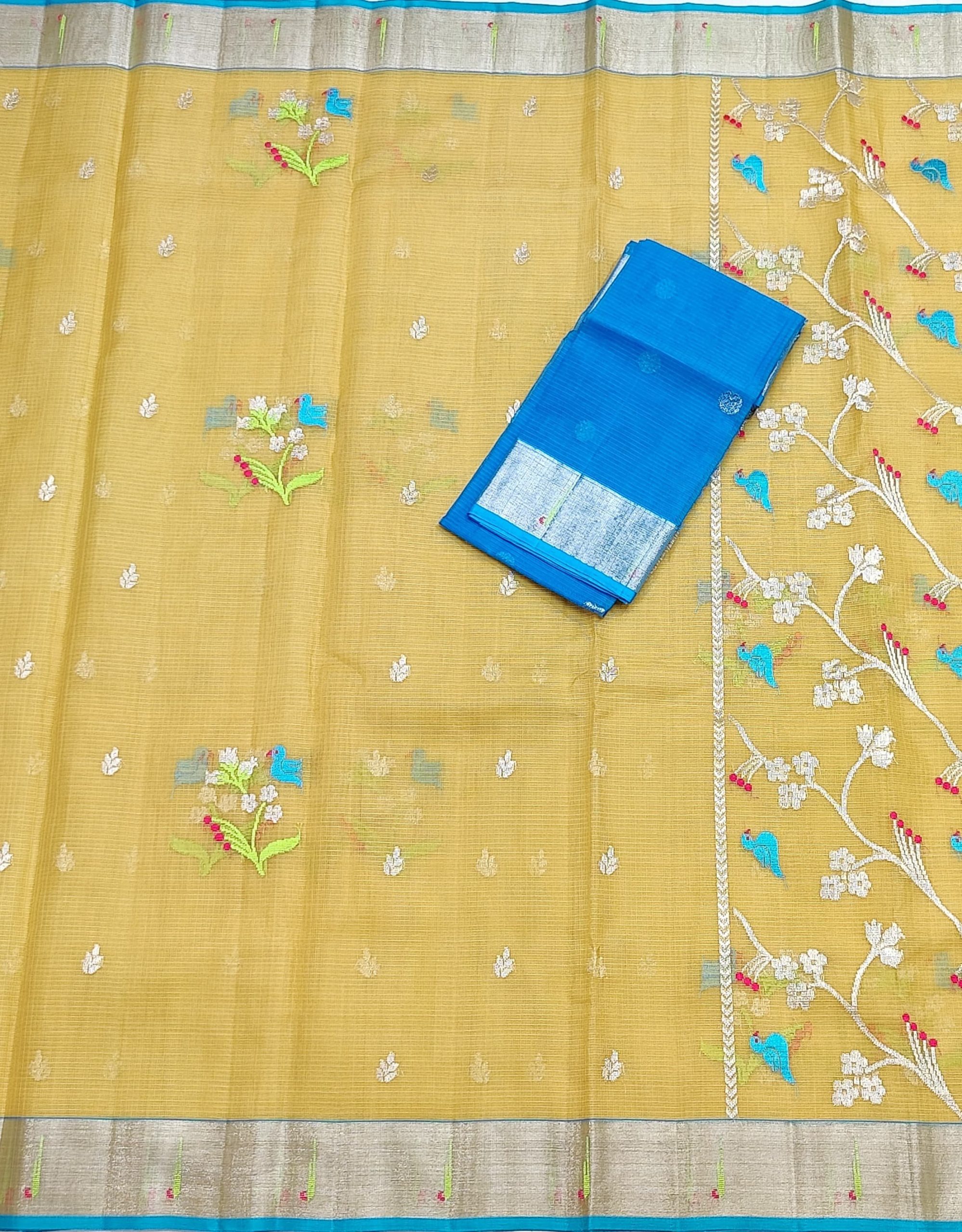 PURE ZARIKOTA HANDLOOM BUTA SAREE WITH BLOUSE B1920 - Image 3