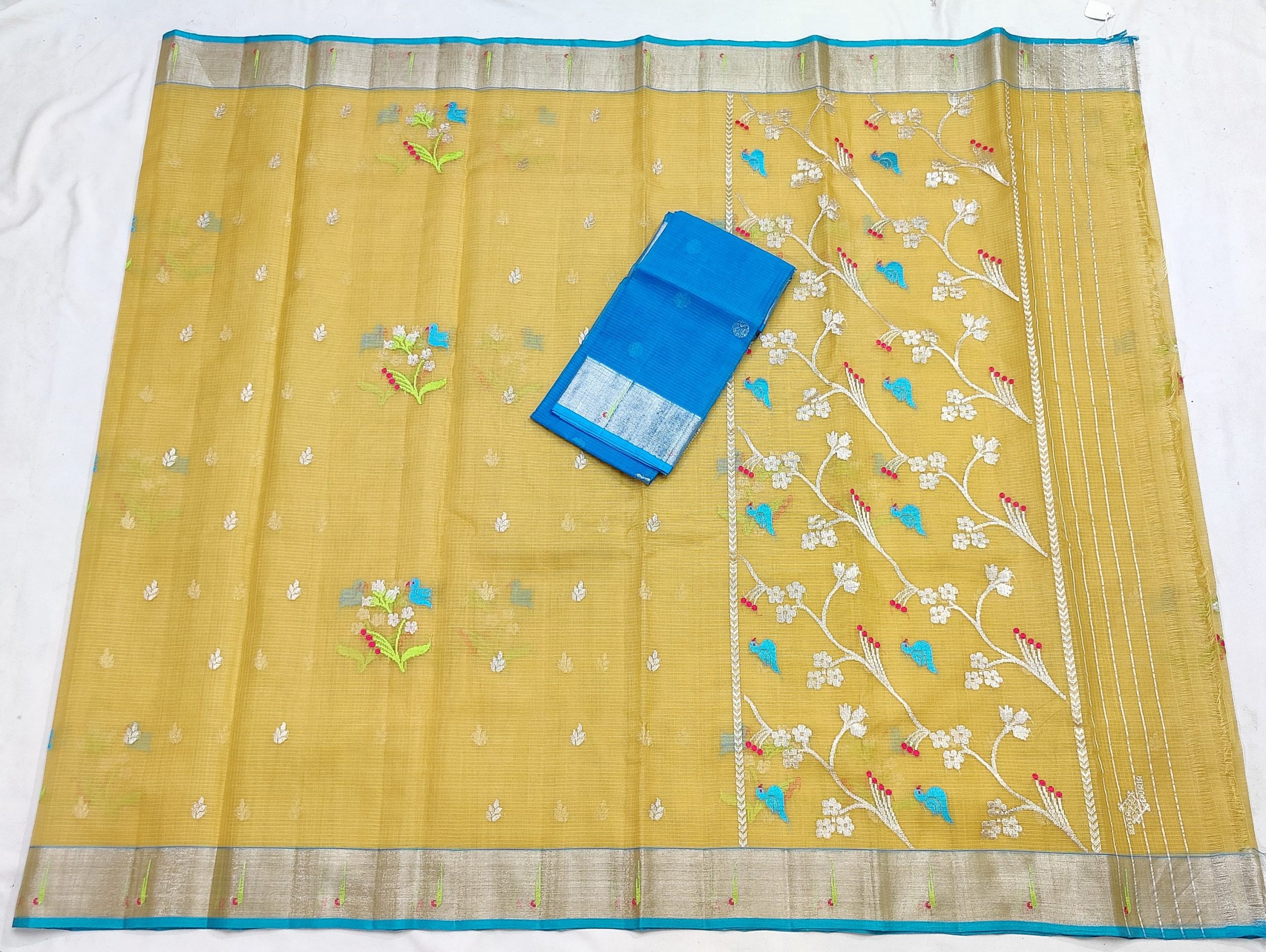 PURE ZARIKOTA HANDLOOM BUTA SAREE WITH BLOUSE B1920 - Image 4